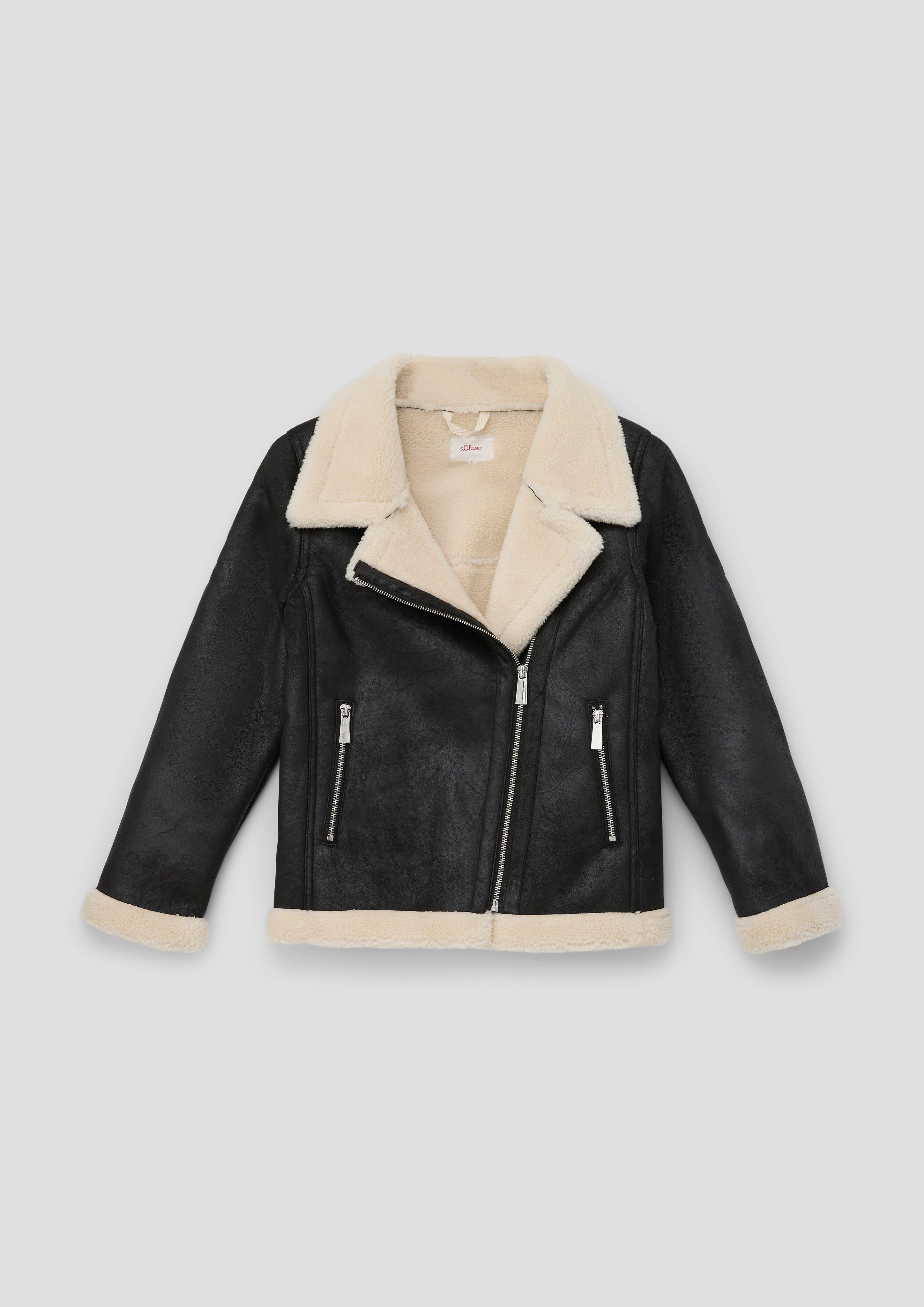 Faux leather jacket - black