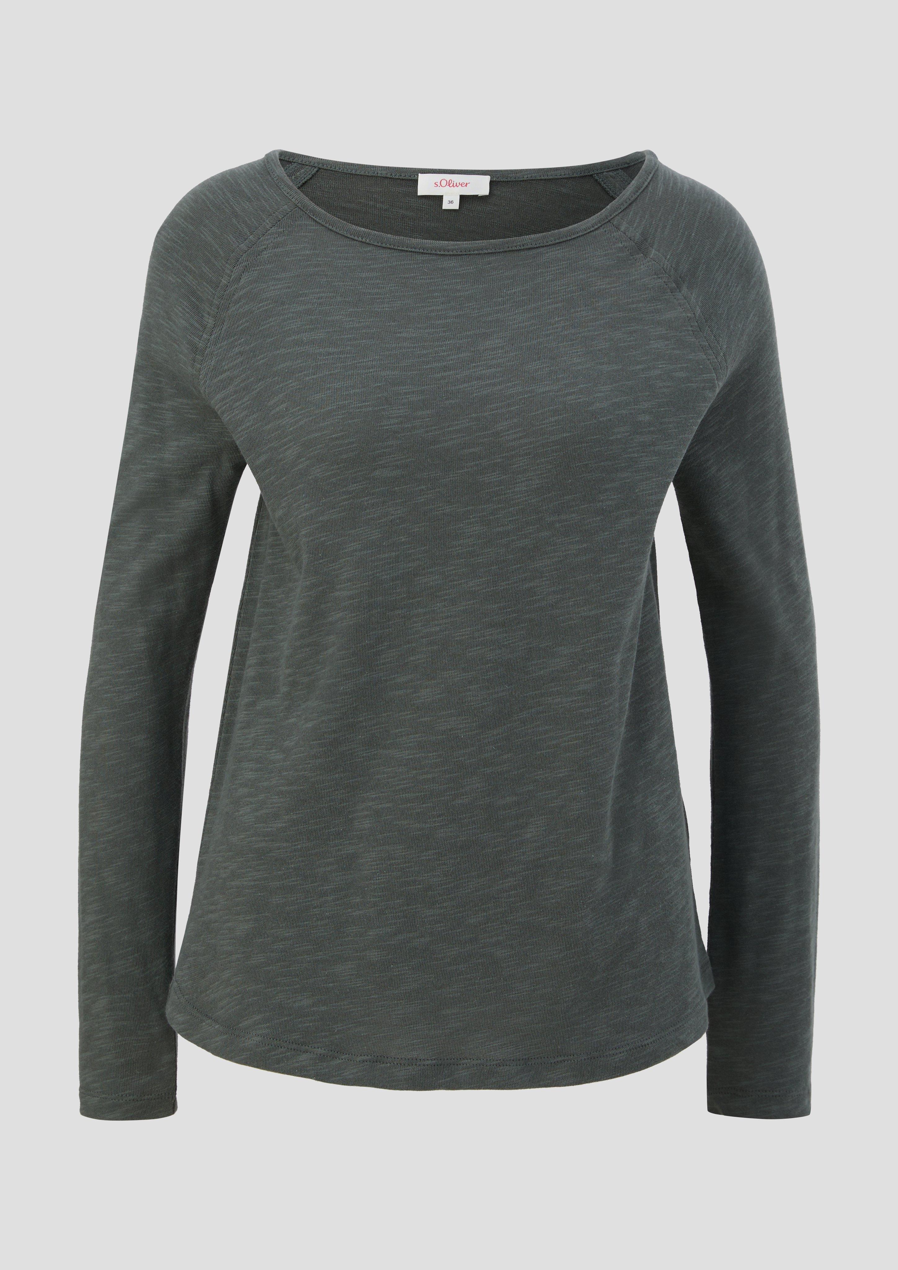 s.Oliver - Longsleeve aus Baumwollmix, Damen, Grün