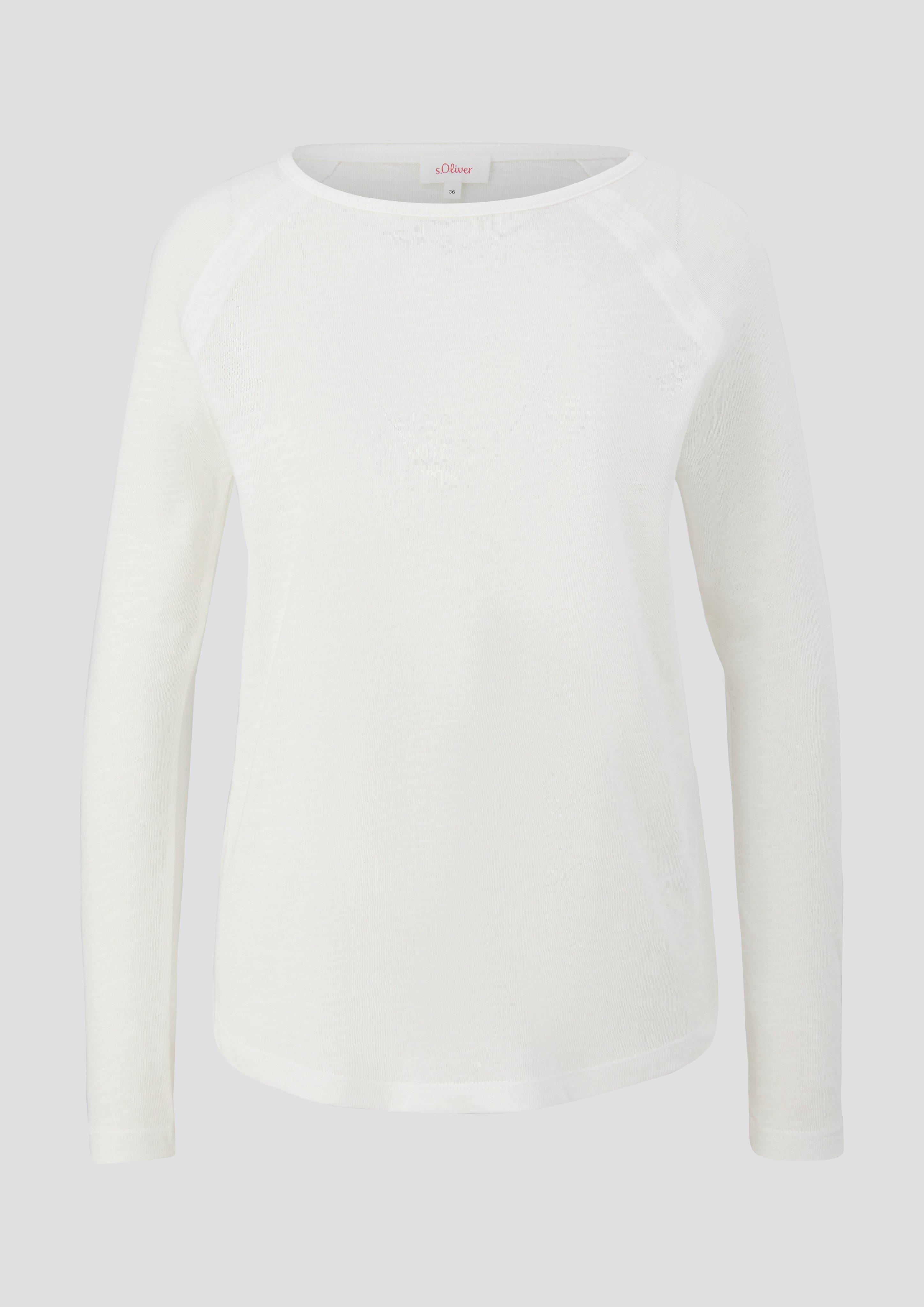 s.Oliver - T-Shirt aus Baumwollmix, Damen, creme