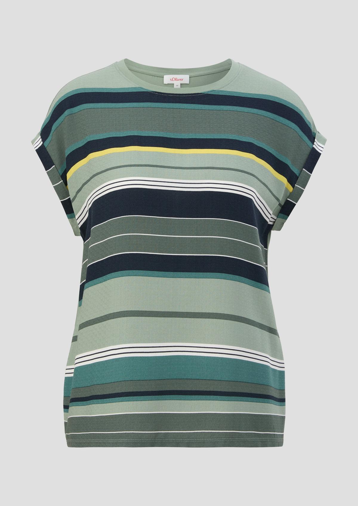 s.Oliver Striped top in a mix of materials