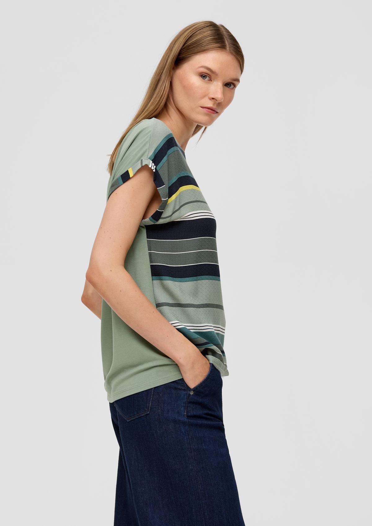 s.Oliver Striped top in a mix of materials