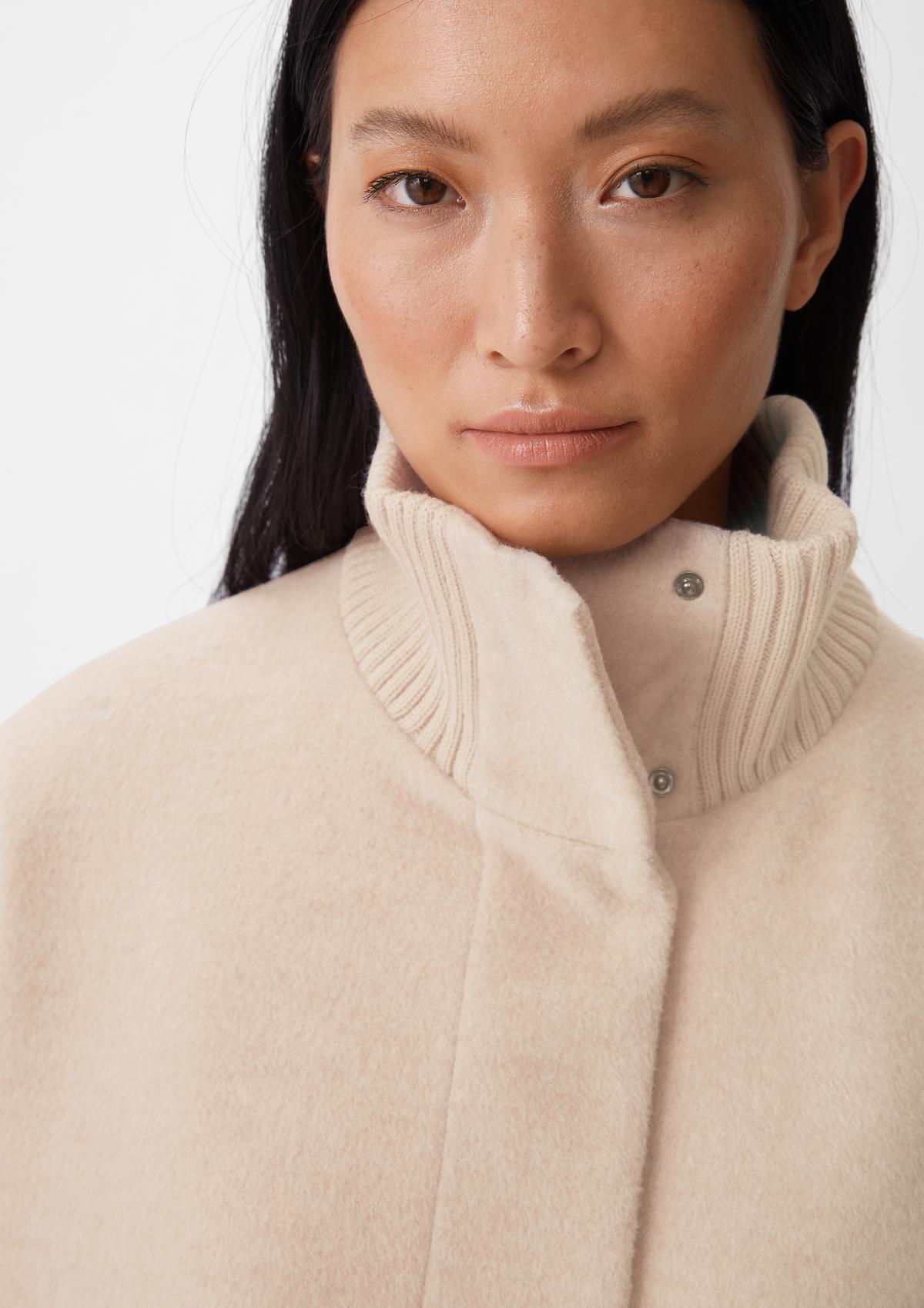 Coat with a stand-up collar - beige | Comma