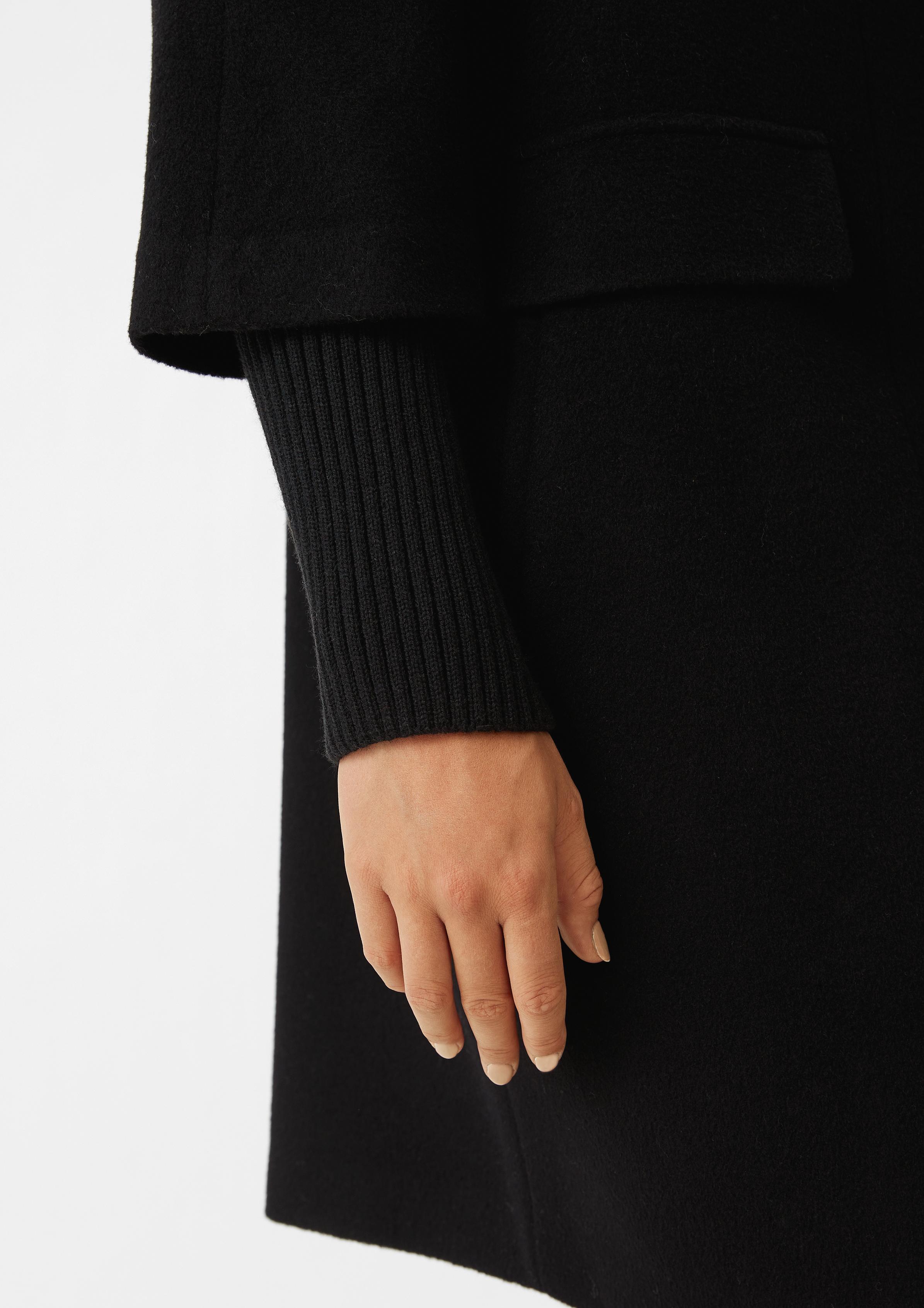 Coat with a stand-up collar - black | Comma Coat with a stand-up collar - black | Comma