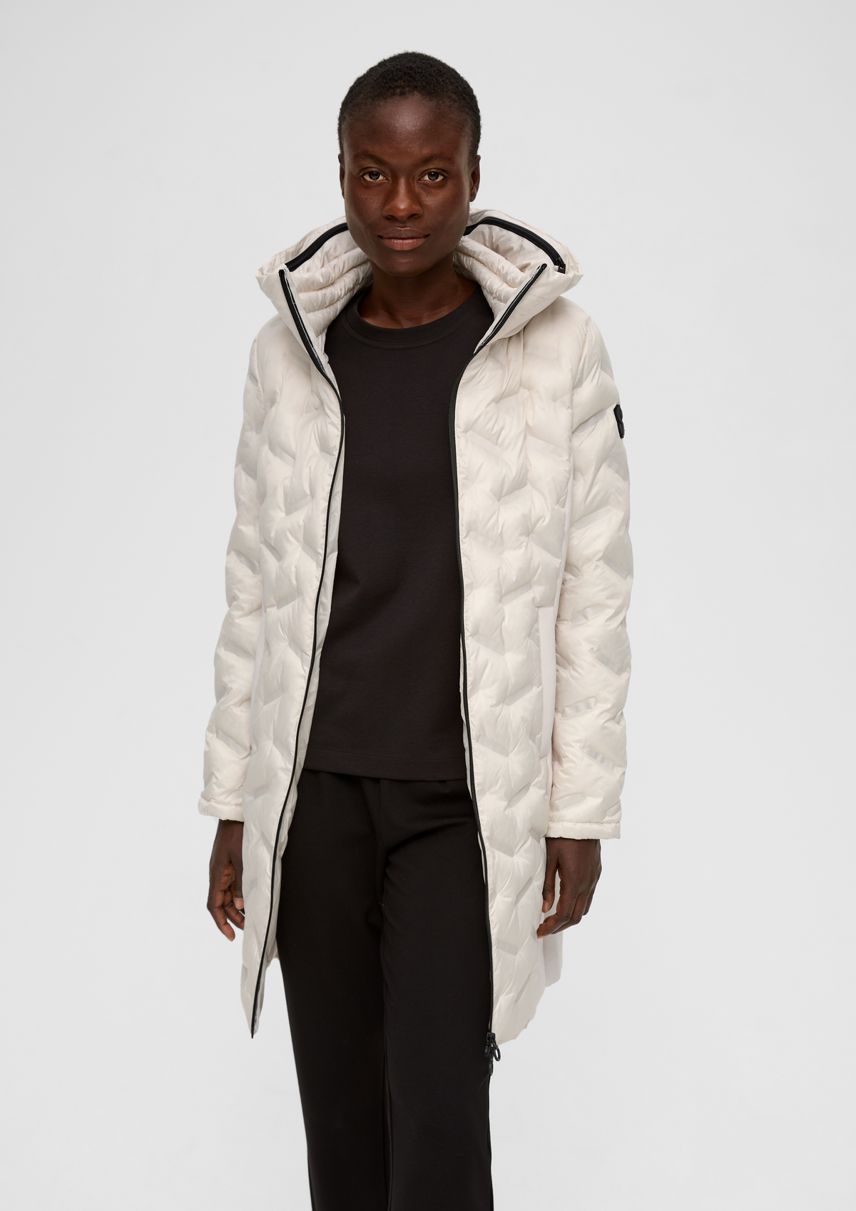 Coat with a hood in the collar - offwhite | s.Oliver