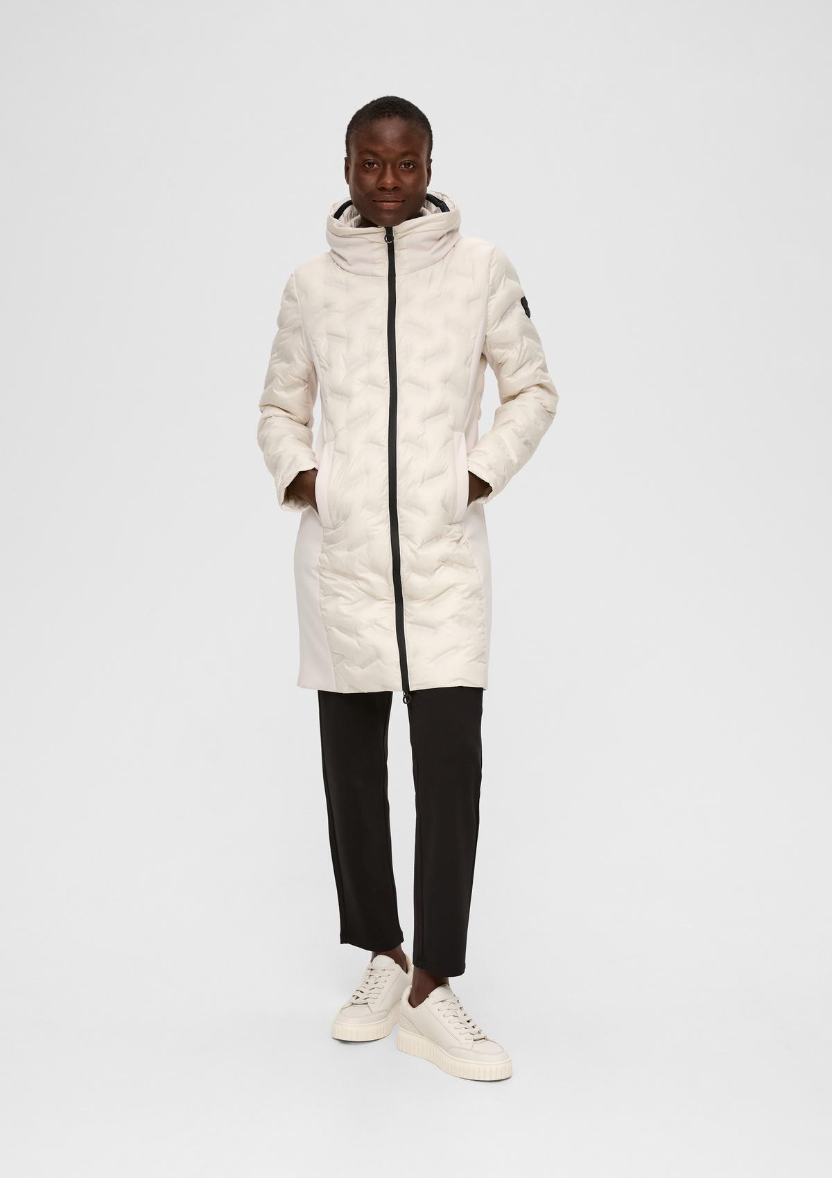 Coat with a hood in the collar - offwhite