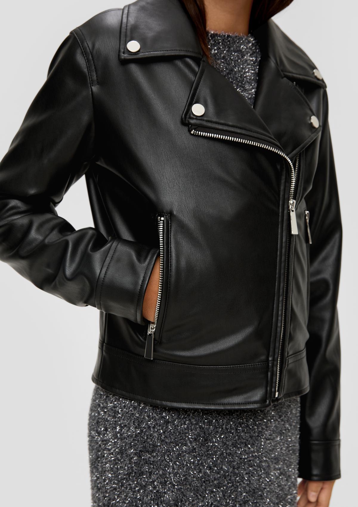 s.Oliver Faux leather biker jacket