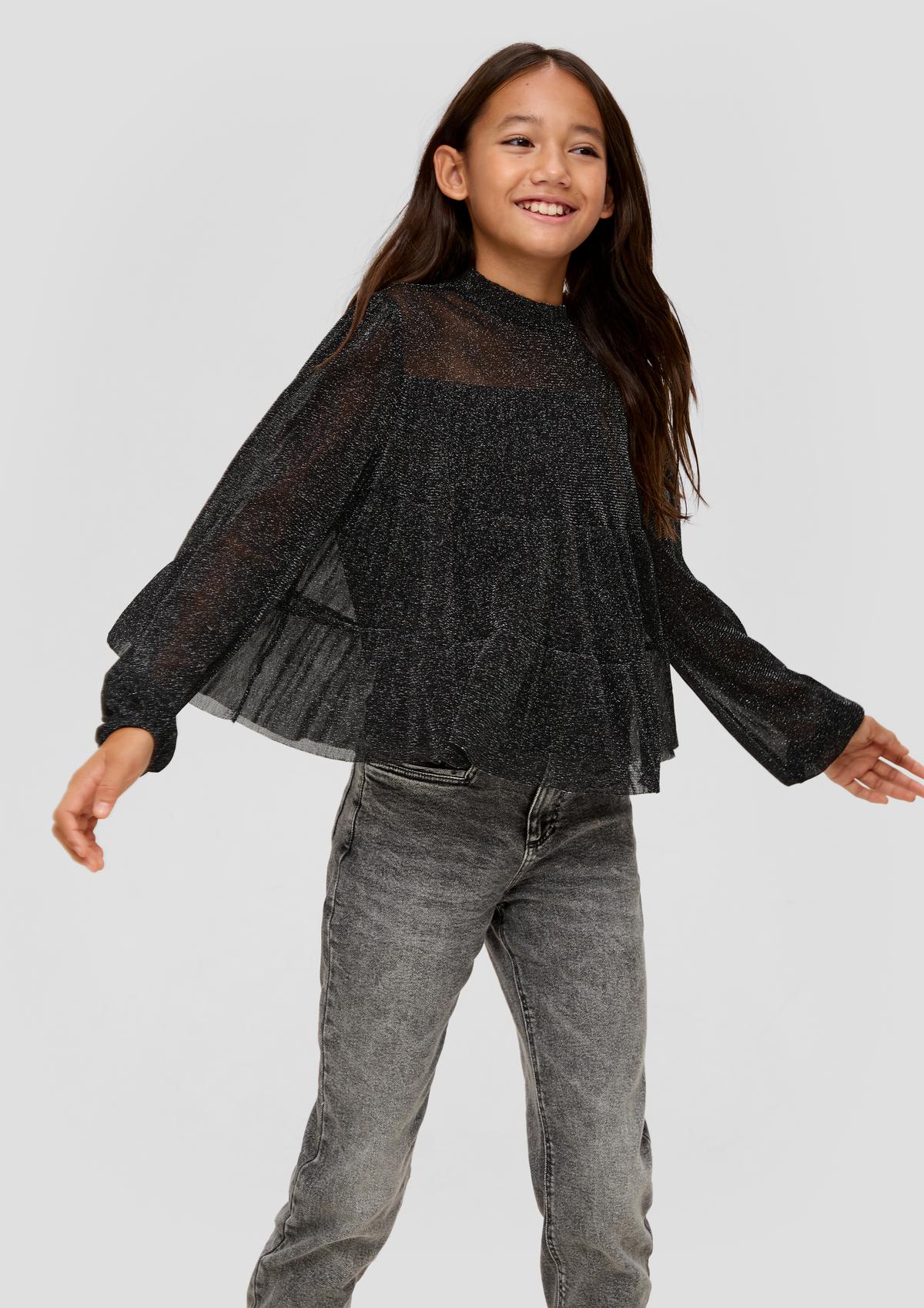 s.Oliver Mesh blouse with glitter yarn