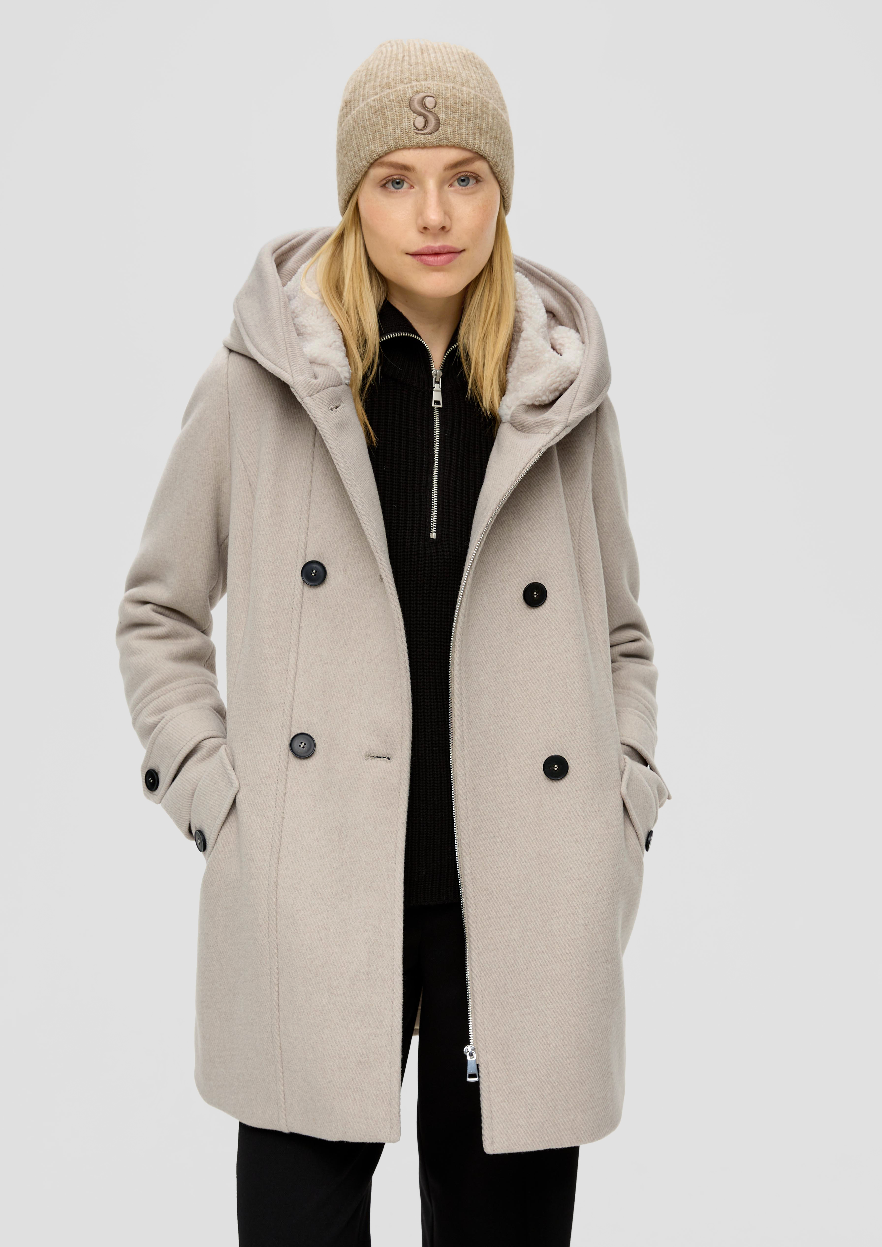 S Oliver Mantel Woll Kapuzenmantel Funktionsmantel Ungefütterter