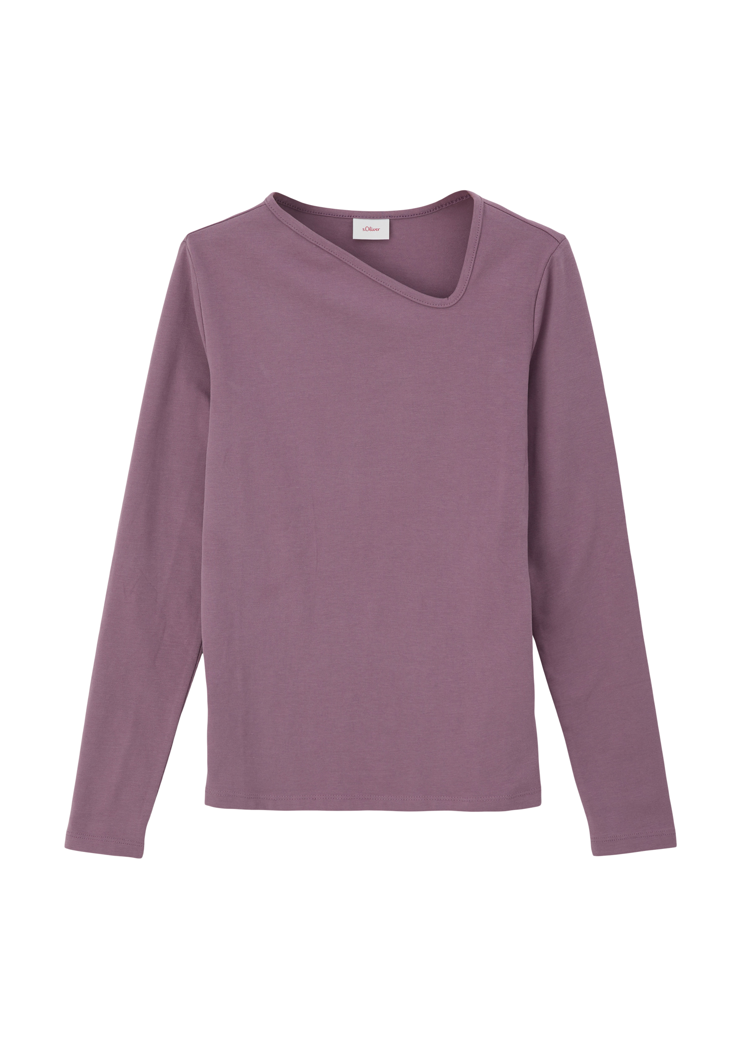 s.Oliver - Longsleeve mit asymmetrischem Ausschnitt, Mädchen, lila