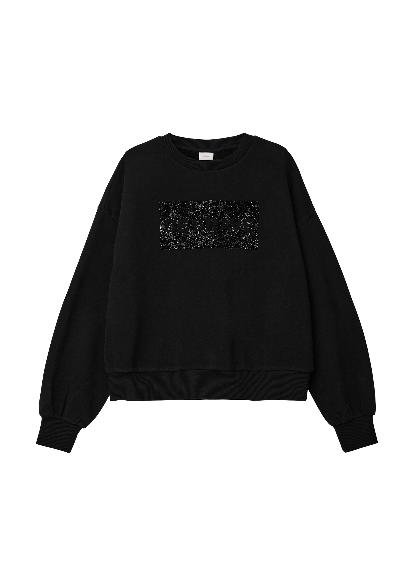 s.Oliver - Sweatshirt mit Frontprint, Mädchen, schwarz