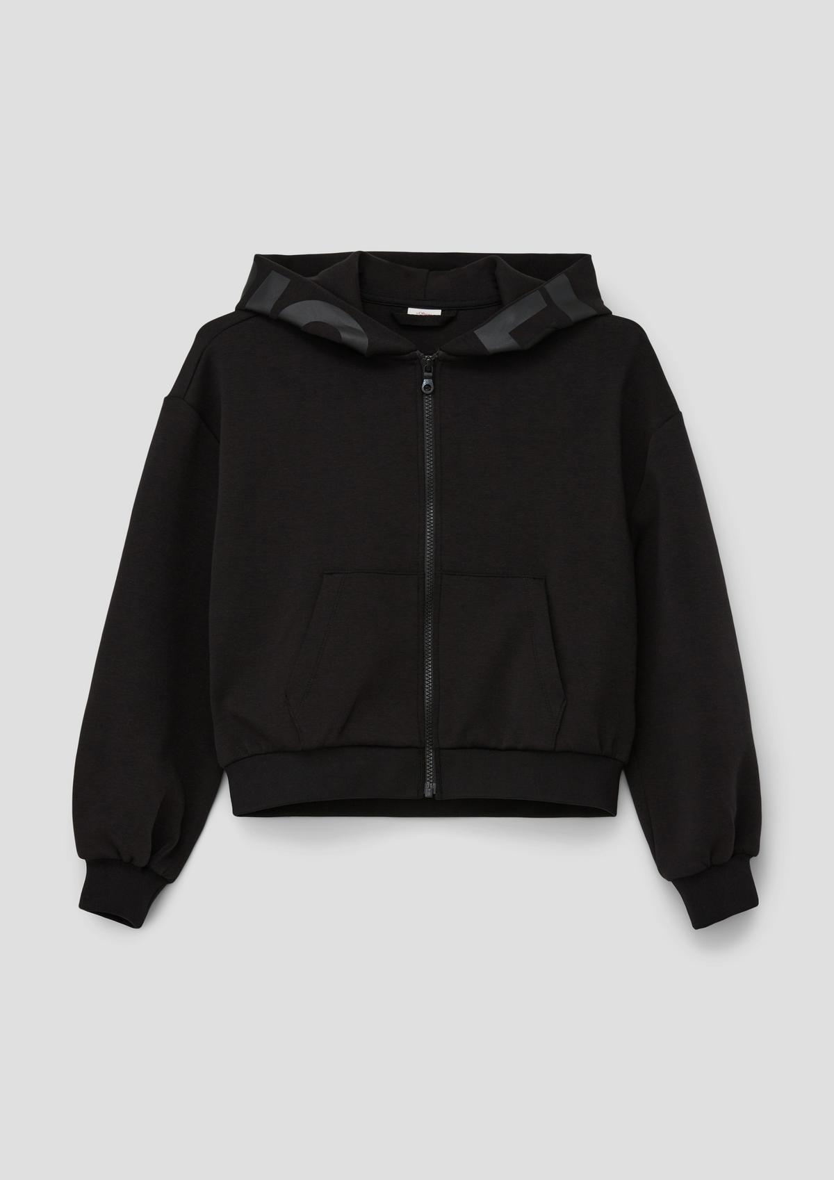 s.Oliver Sweatshirt jacket with a printed hood