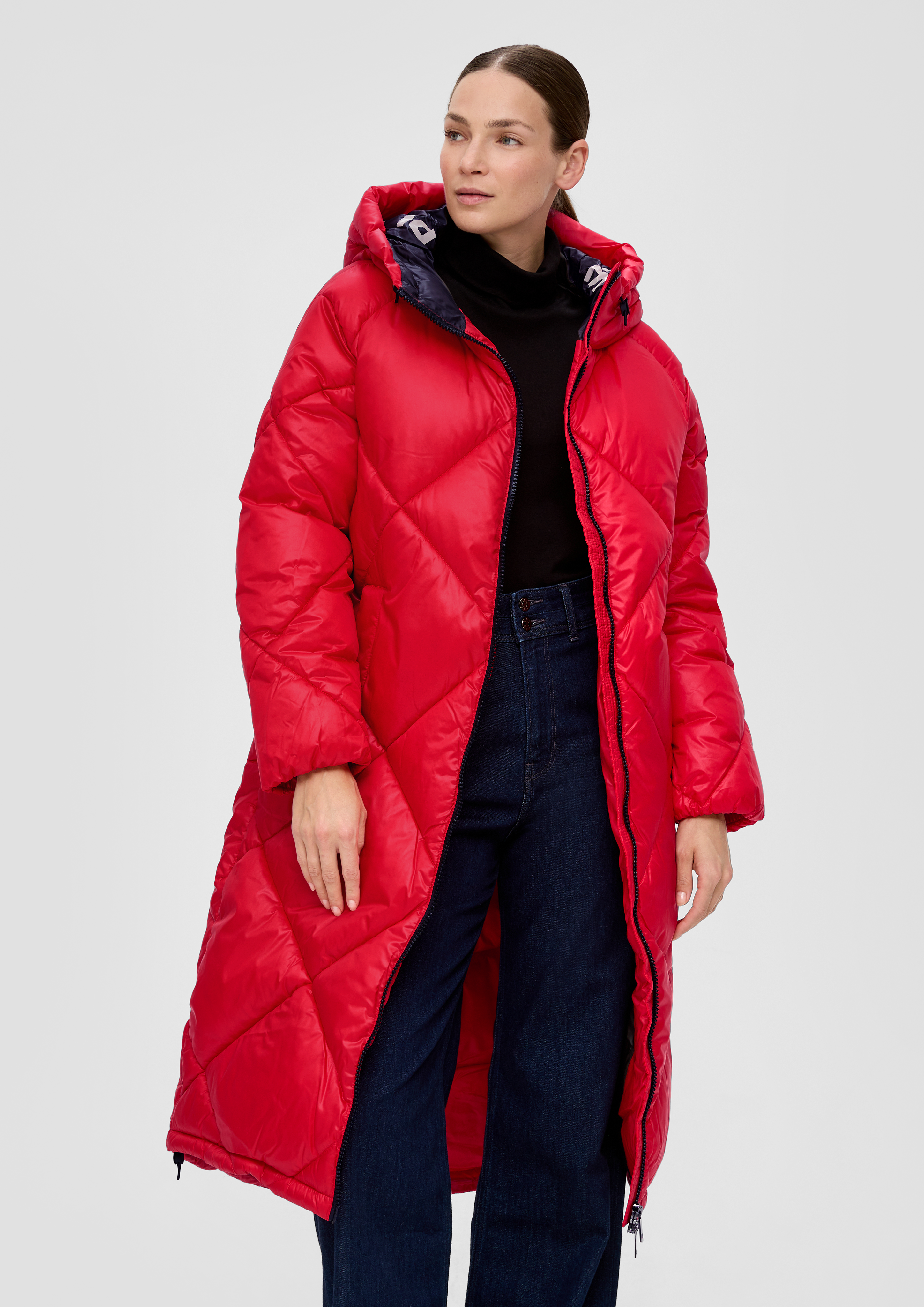 Detachable hood diamond sales quilted barn jacket