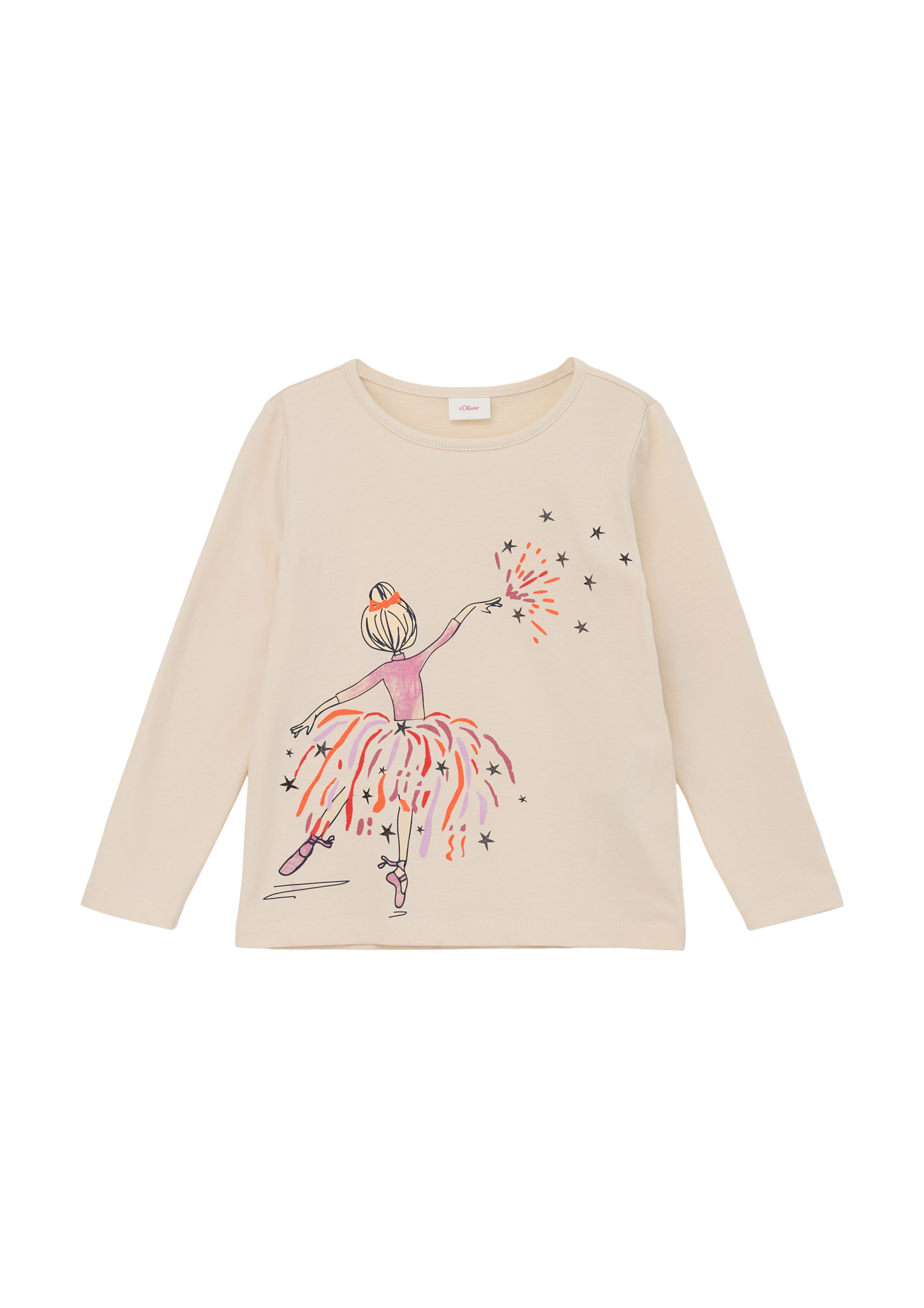 s.Oliver - Longsleeve mit Effektprint, Kinder, Beige