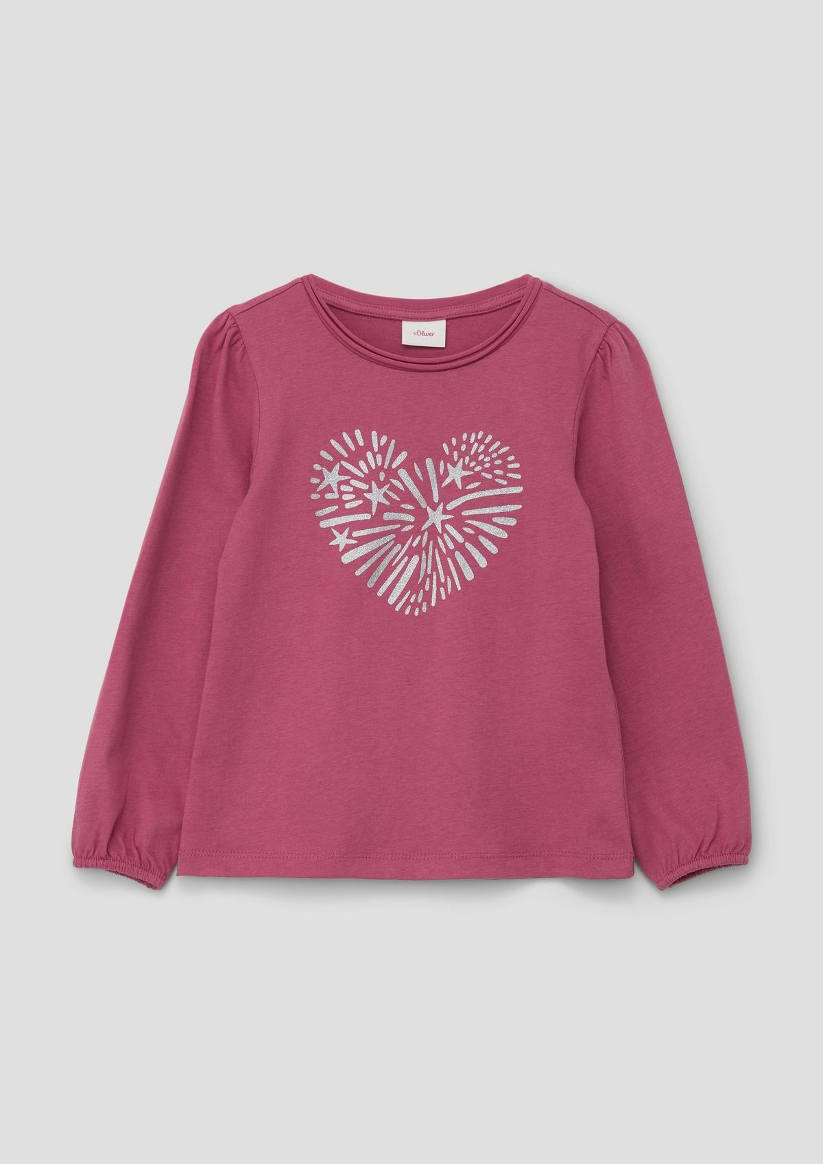 s.Oliver Long sleeve top with a glittering effect print