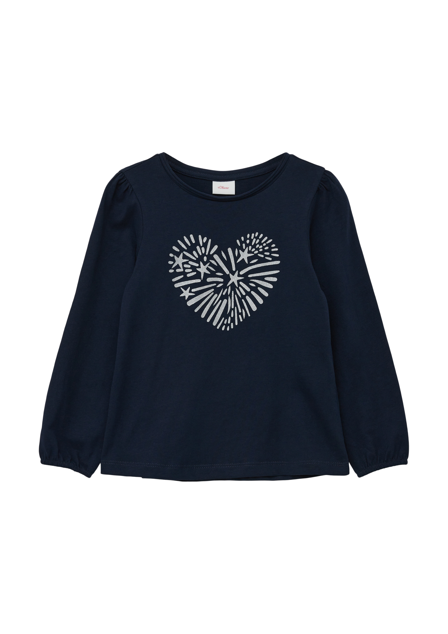 s.Oliver - Longsleeve mit glitzerndem Effektprint, Kinder, blau