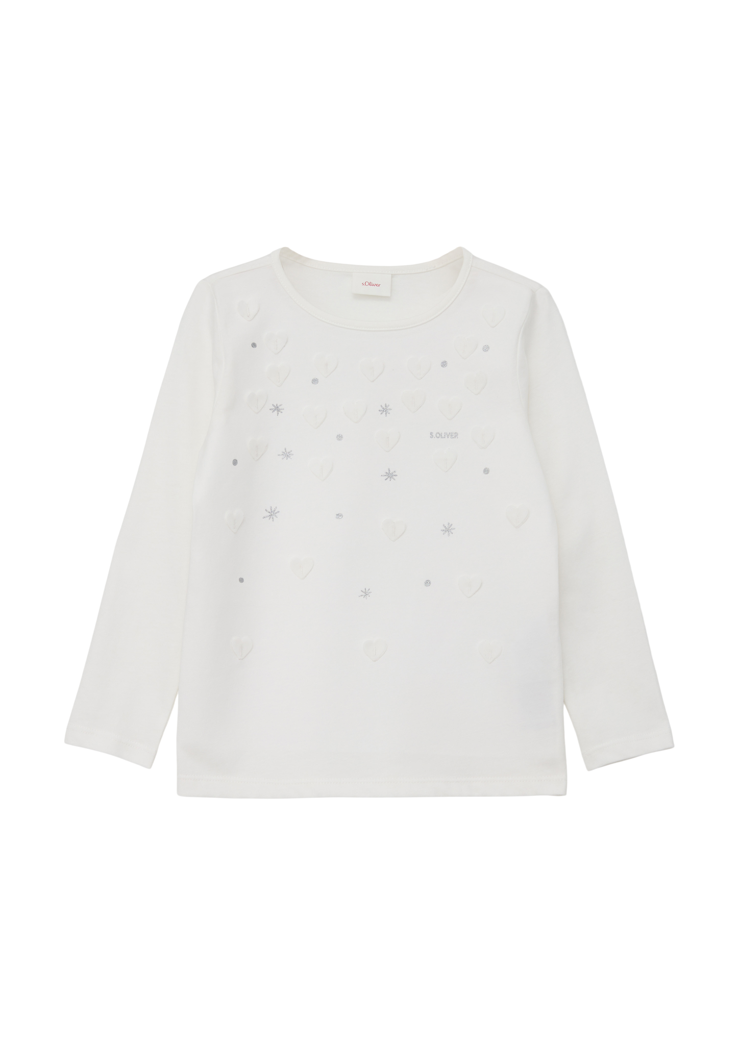 s.Oliver - Longsleeve mit Applikation, Kinder, creme|weiß