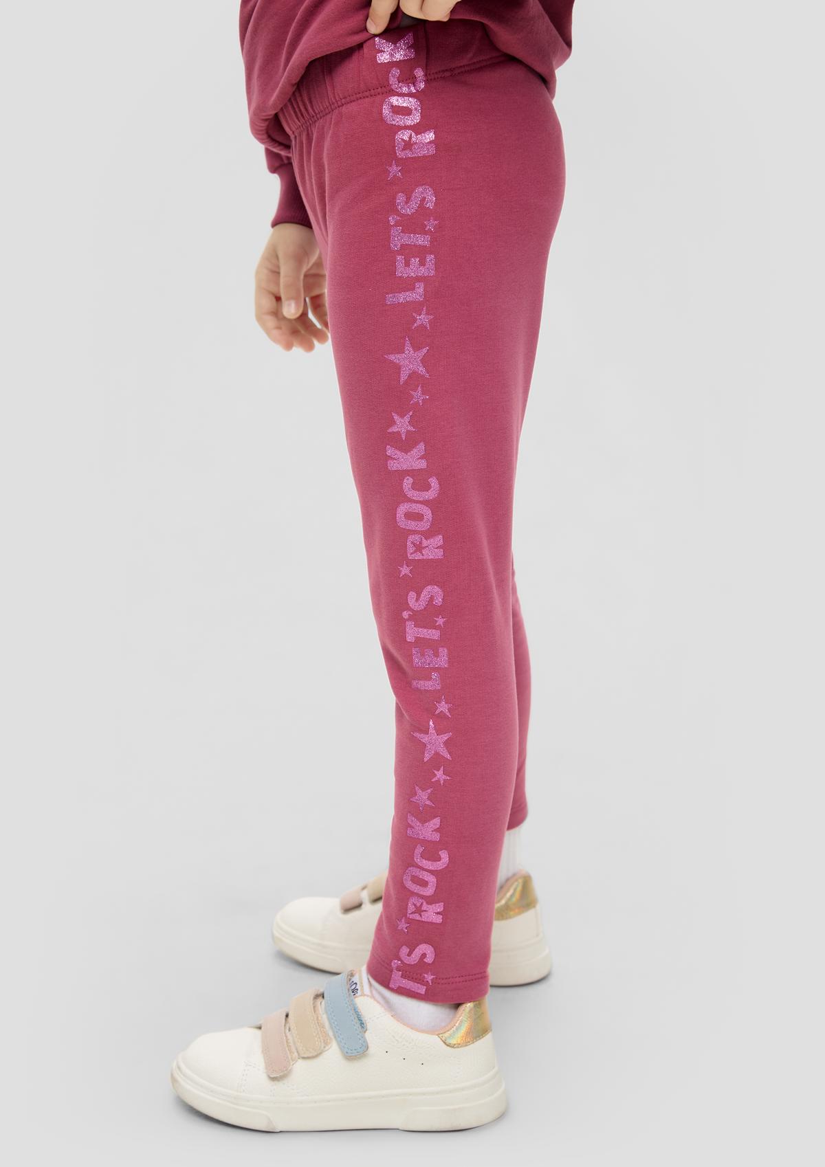 s.Oliver Slim fit: leggings with glittering printed lettering