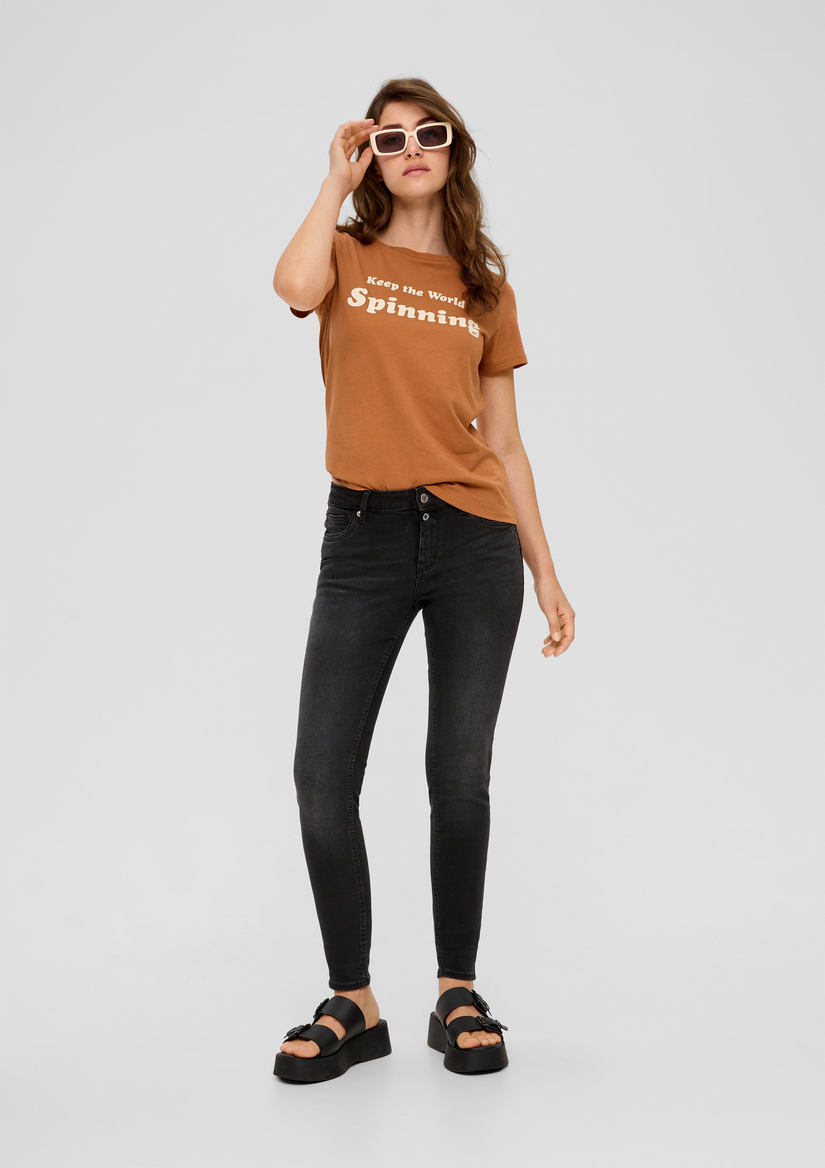 Jeans Sadie / Skinny Fit / Mid Rise / Skinny Leg dunkelgrau s.Oliver