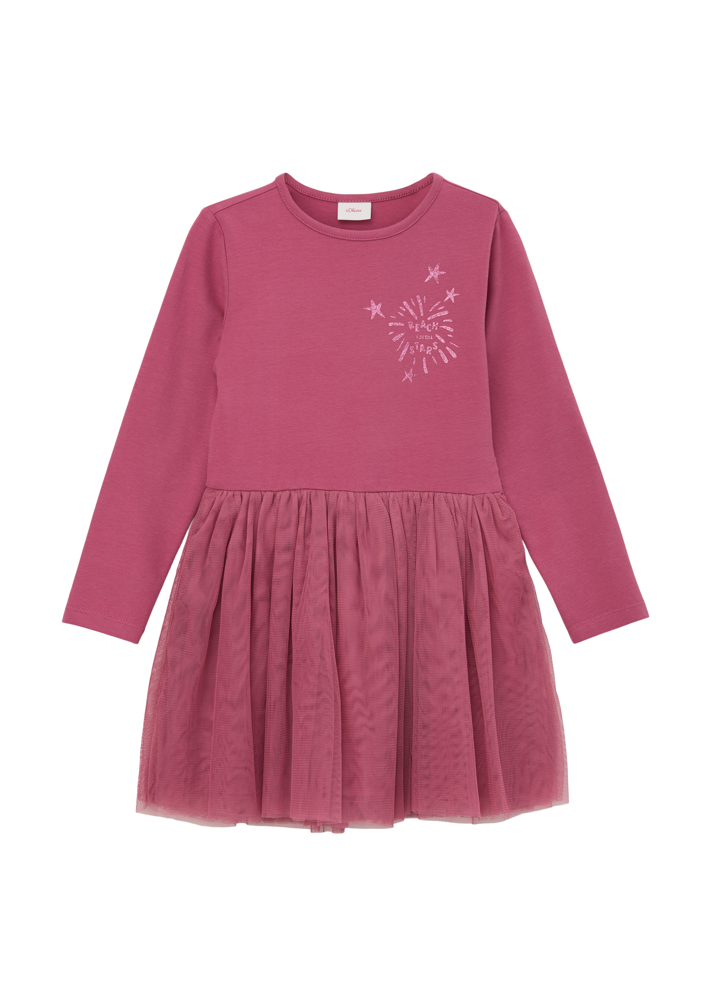 s.Oliver - Kleid mit Mesh-Layering, Kinder, Rosa