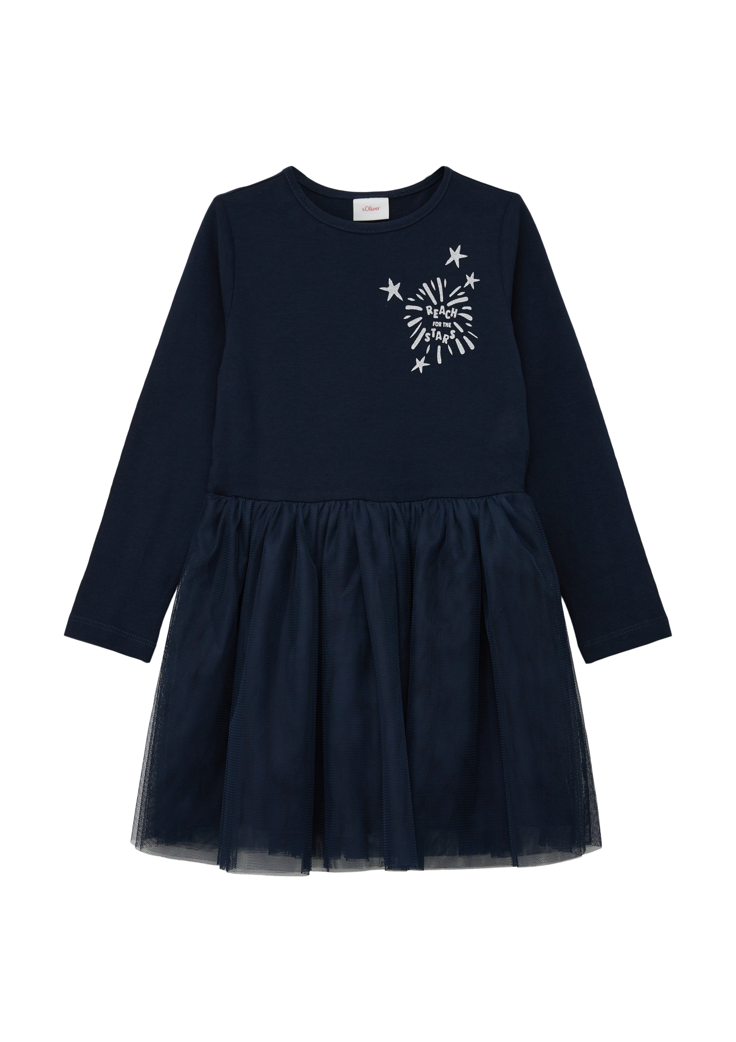 s.Oliver - Kleid mit Mesh-Layering, Kinder, blau