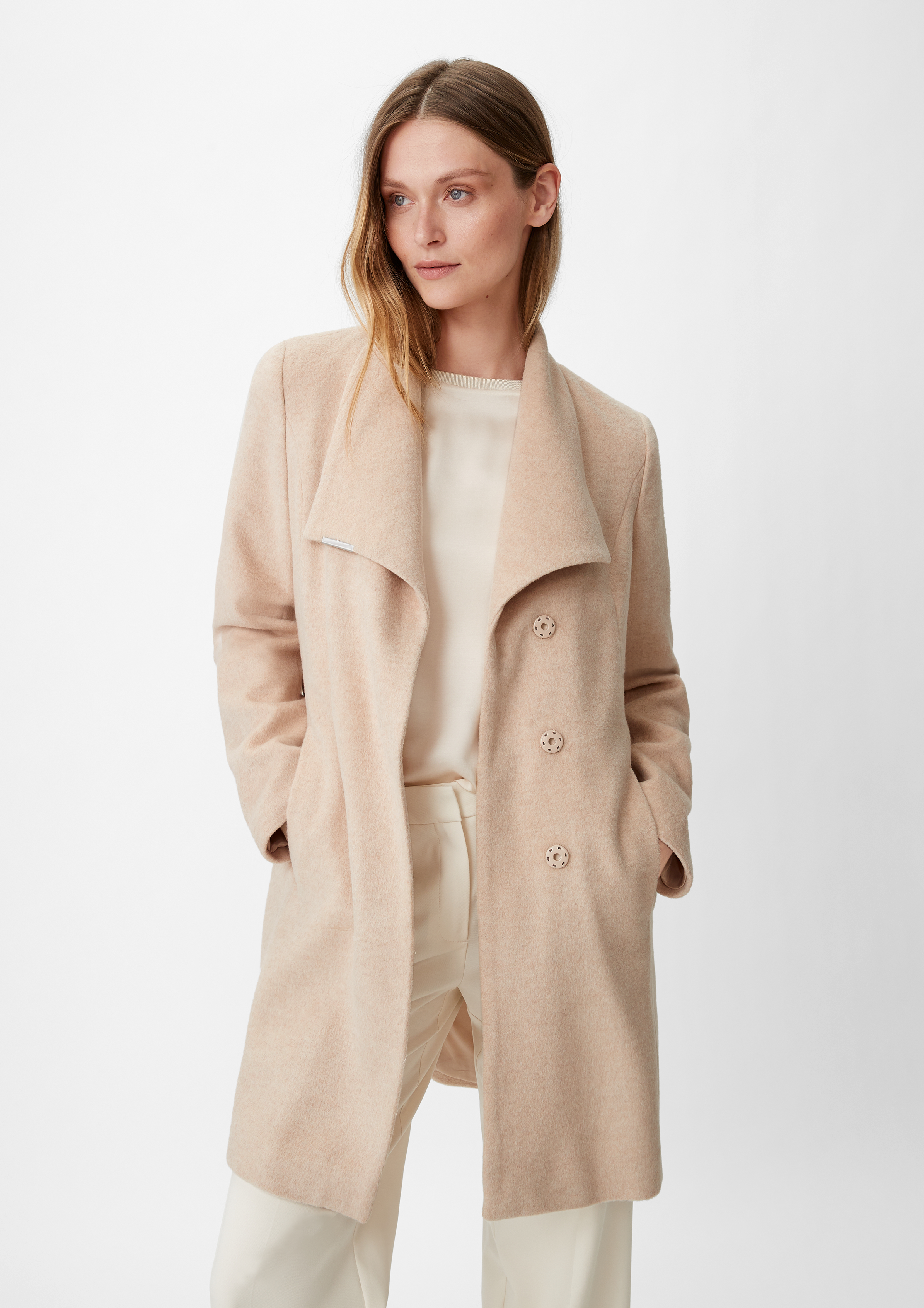 Women's beige wool on sale coat