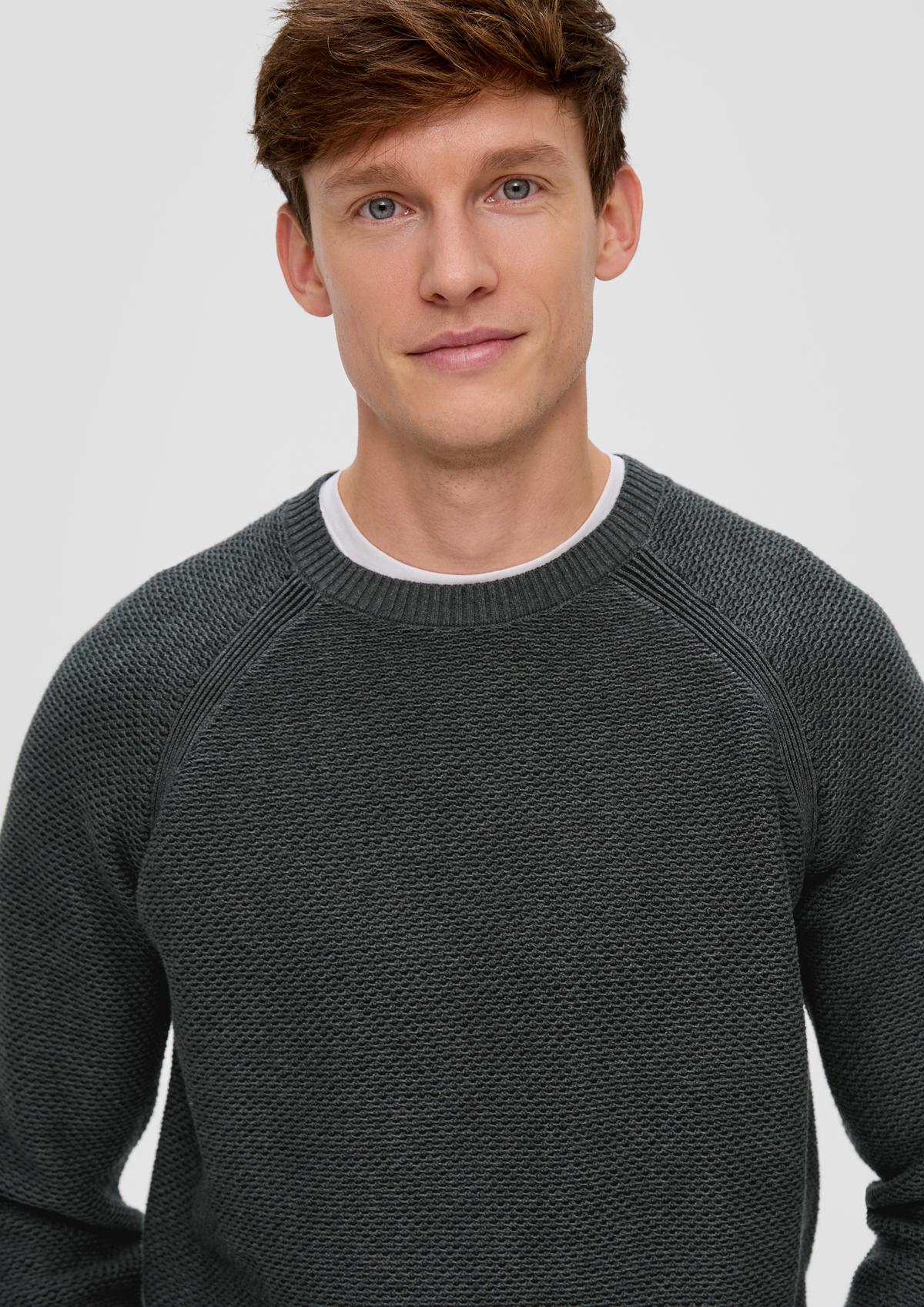 pullover - grey Knitted dark
