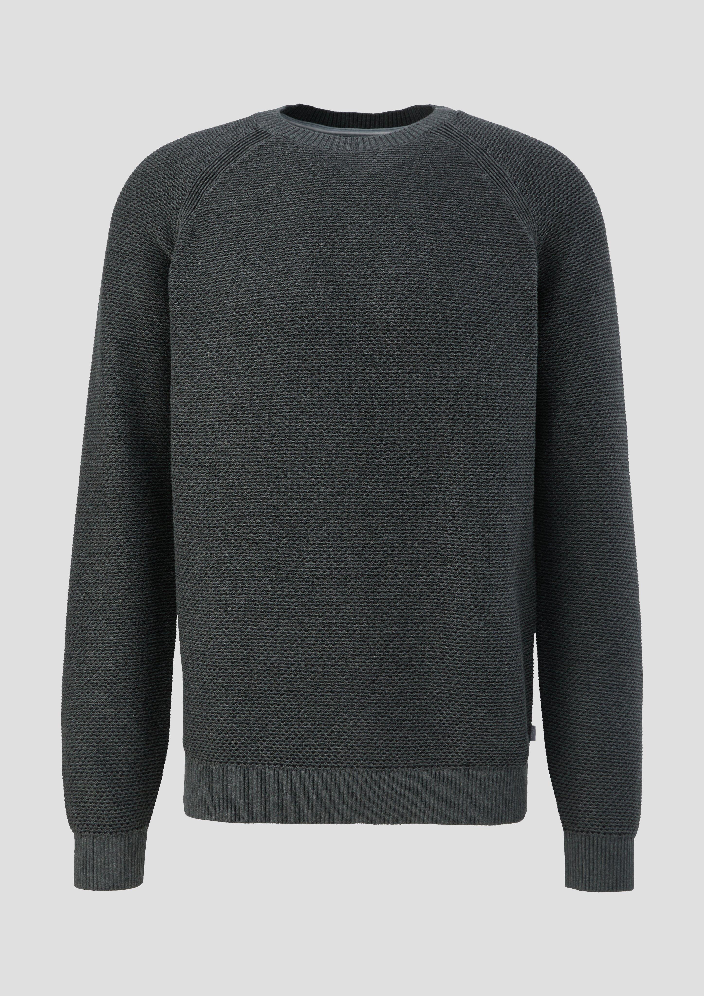 s.Oliver - Strickpullover mit Crew Neck, Herren, grau