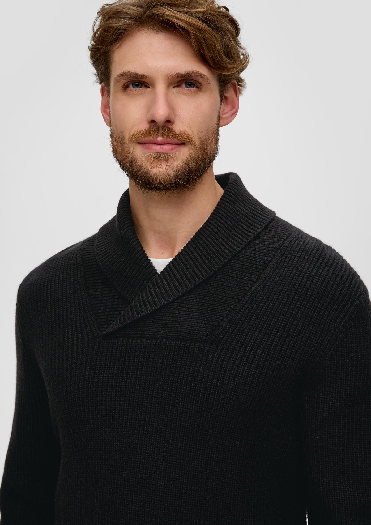 s.Oliver Knit jumper with a shawl collar