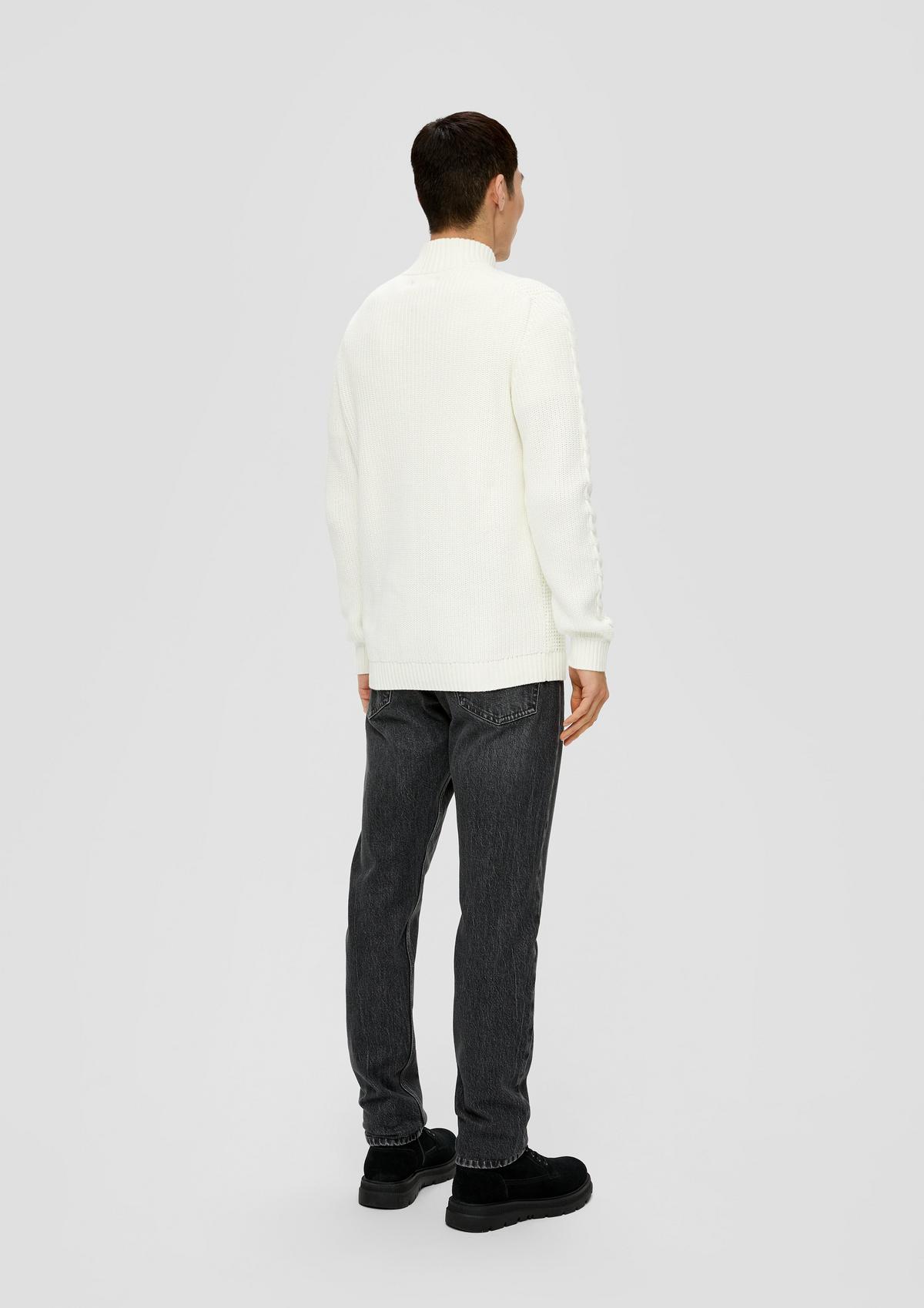 s.Oliver Sleeveless half-zip jumper with a cable knit pattern