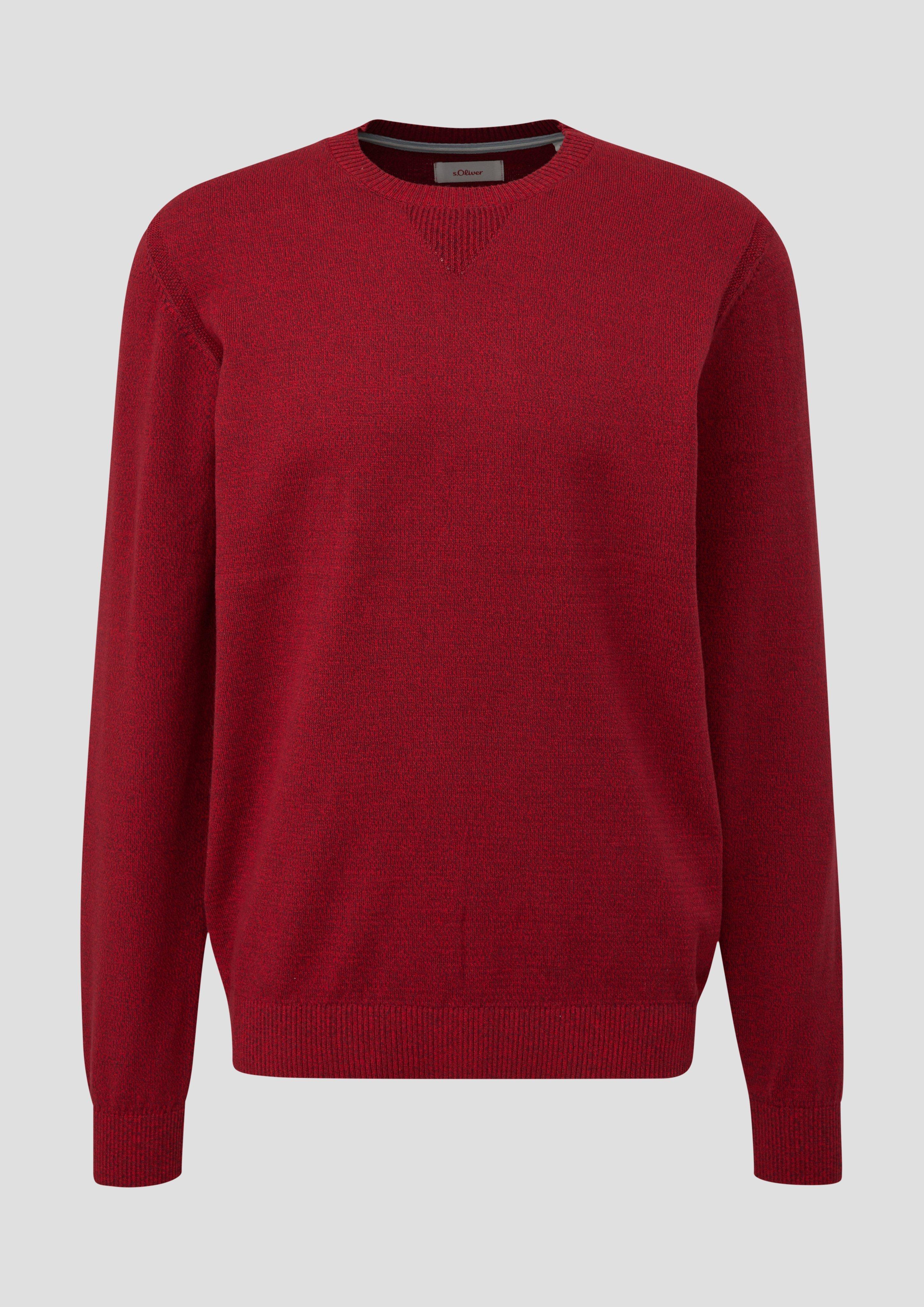 s.Oliver - Strickpullover aus Effektgarn, Herren, rot