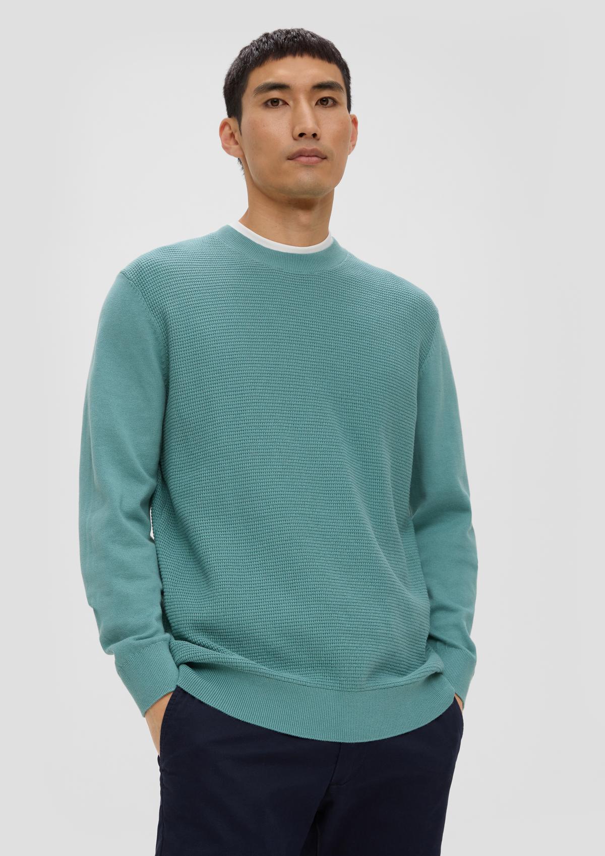 Pletený pulovr se vzorem vaflového piké