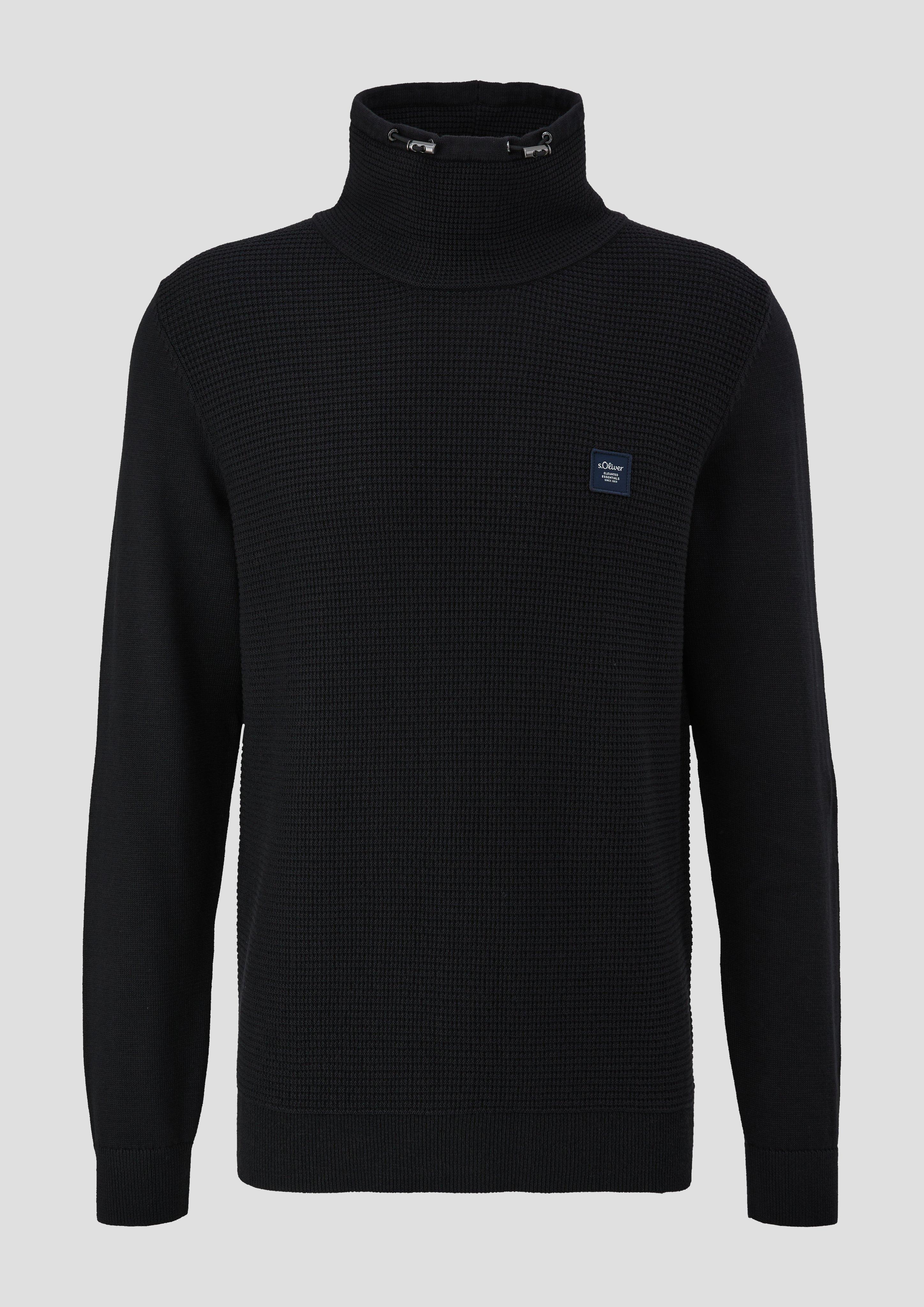 s.Oliver Strickpullover mit Jersey-Ärmeln