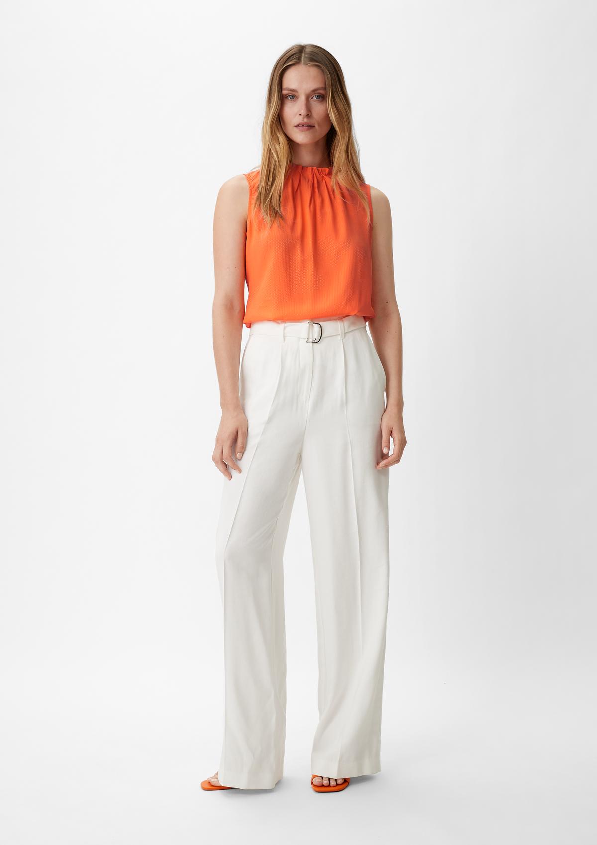 Viscose blouse with gathers - orange | Comma