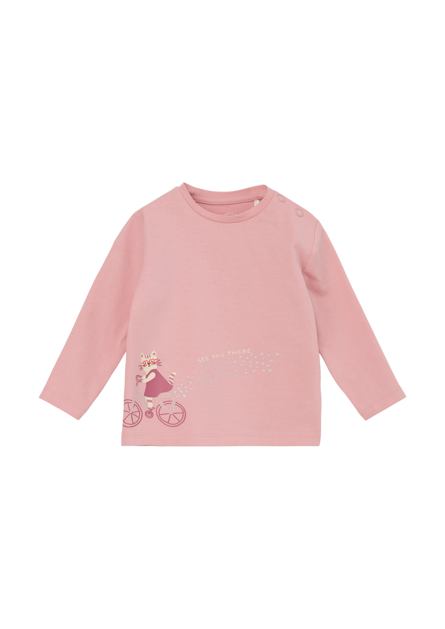 s.Oliver - Longsleeve mit glitzerndem Effektprint, Babys, Rosa