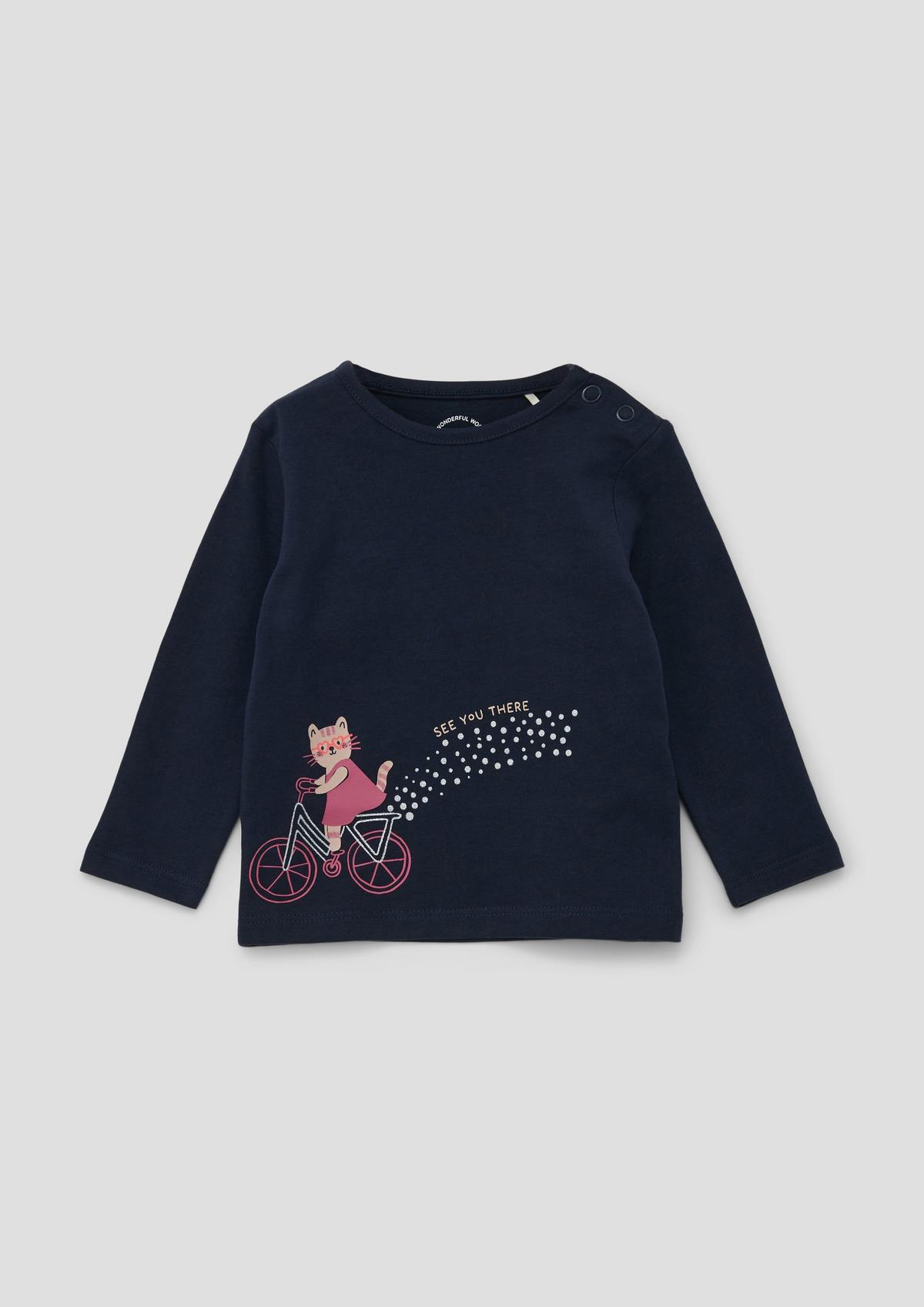 s.Oliver Long sleeve top with a glittering effect print
