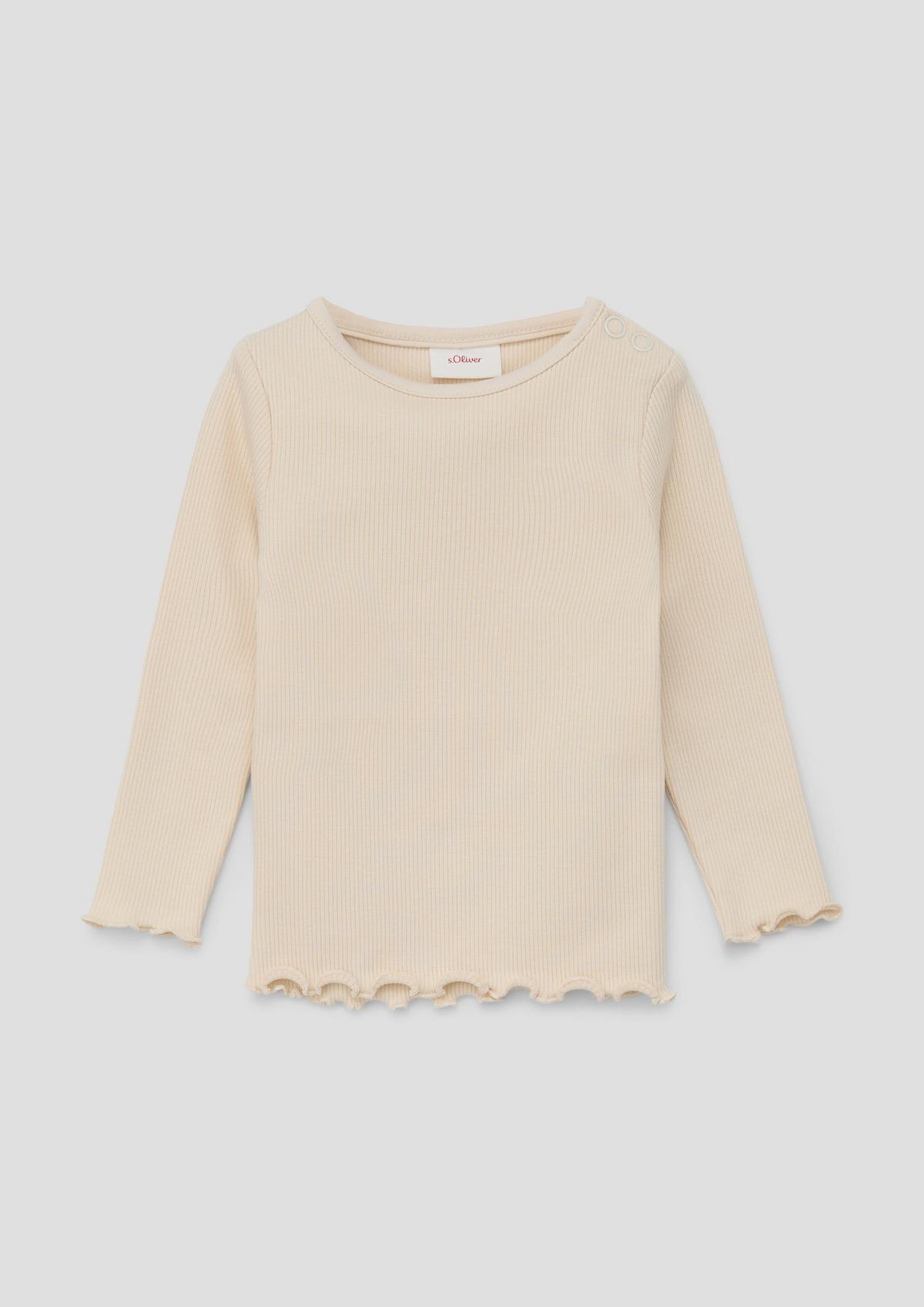 s.Oliver Long sleeve ribbed top with scalloped edge