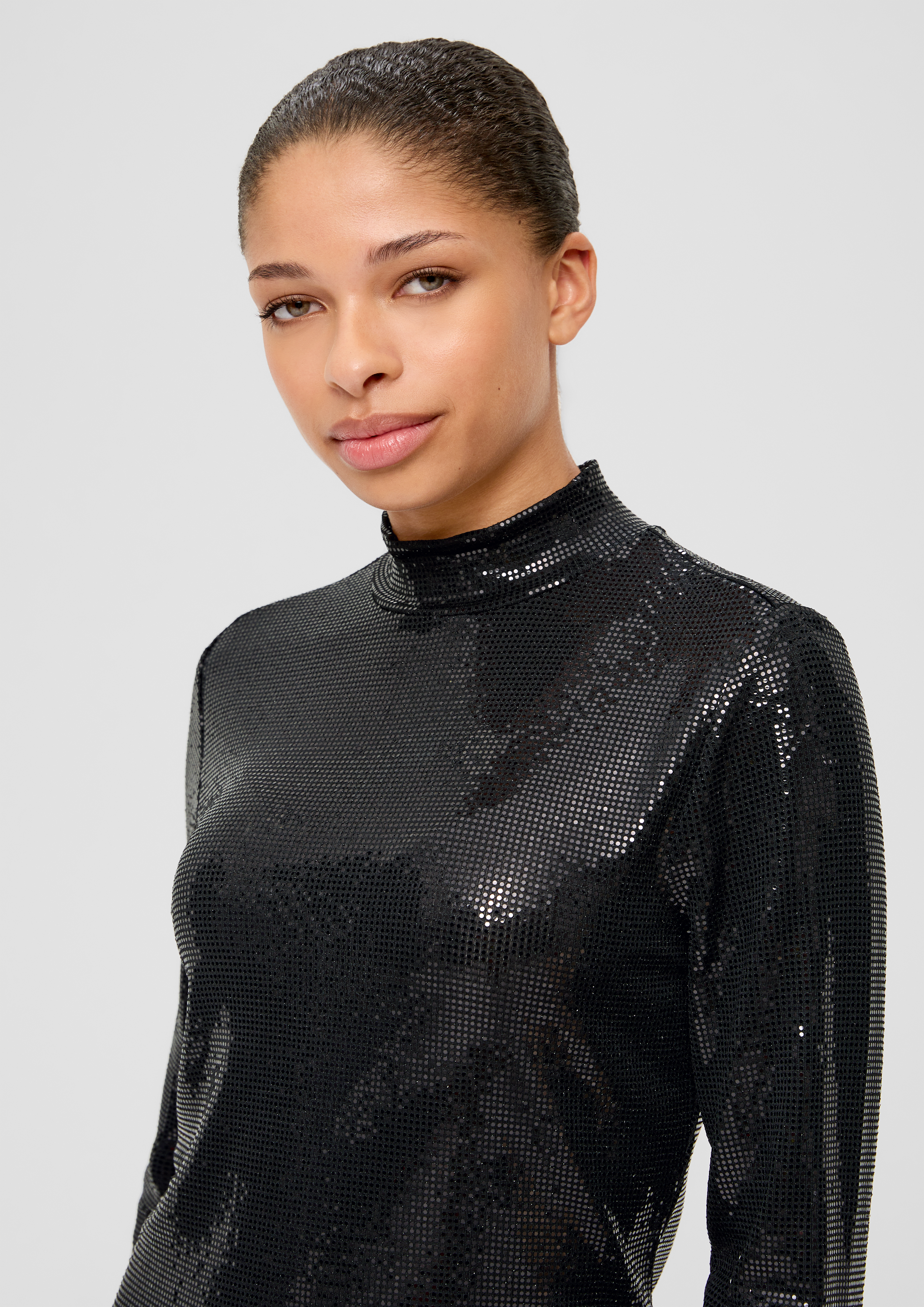 Jersey dress with sequins black s.Oliver