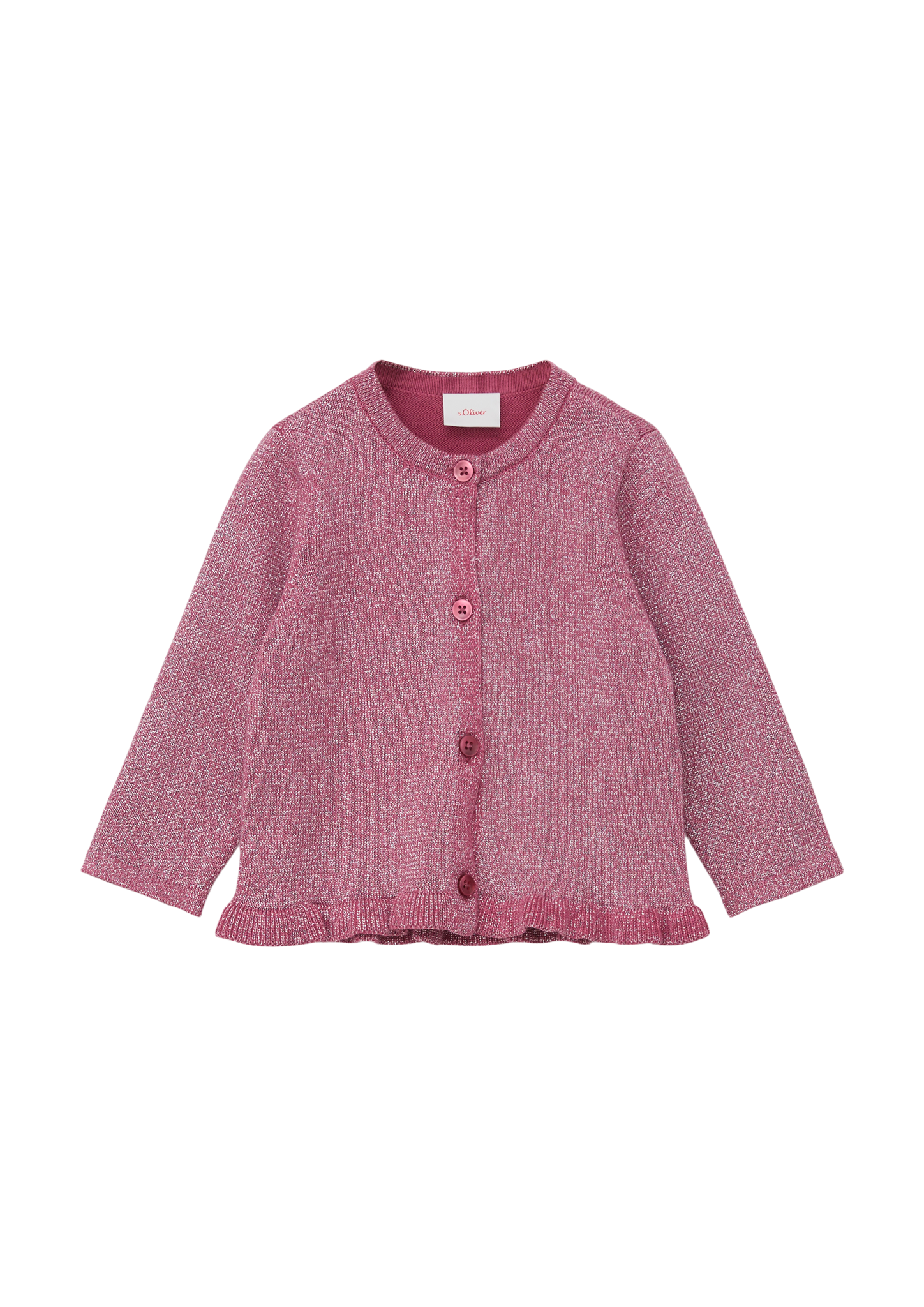 s.Oliver - Strickjacke mit Rüschen, Babys, pink|silber