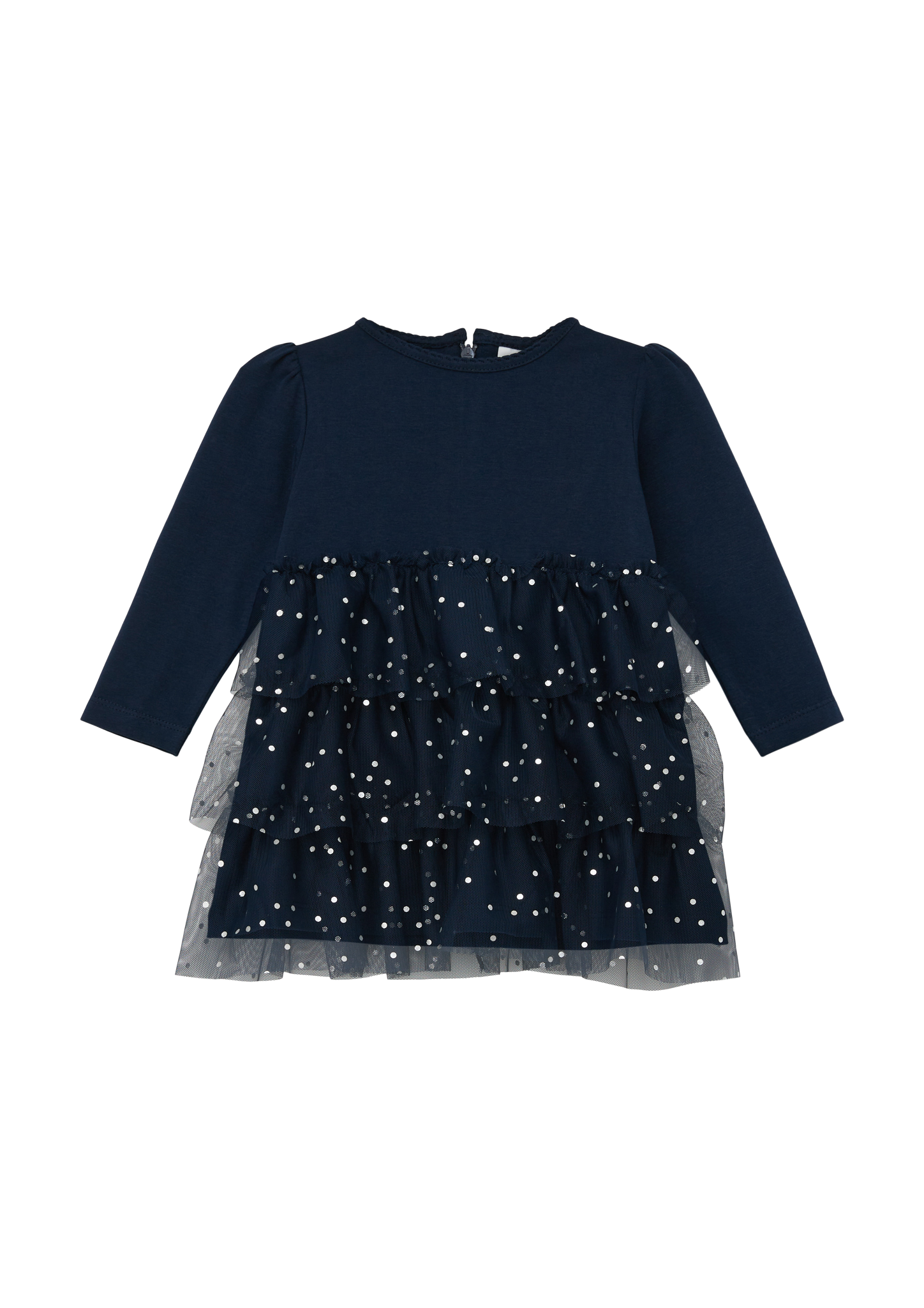 s.Oliver - Jerseykleid mit Mesh-Volants, Babys, blau