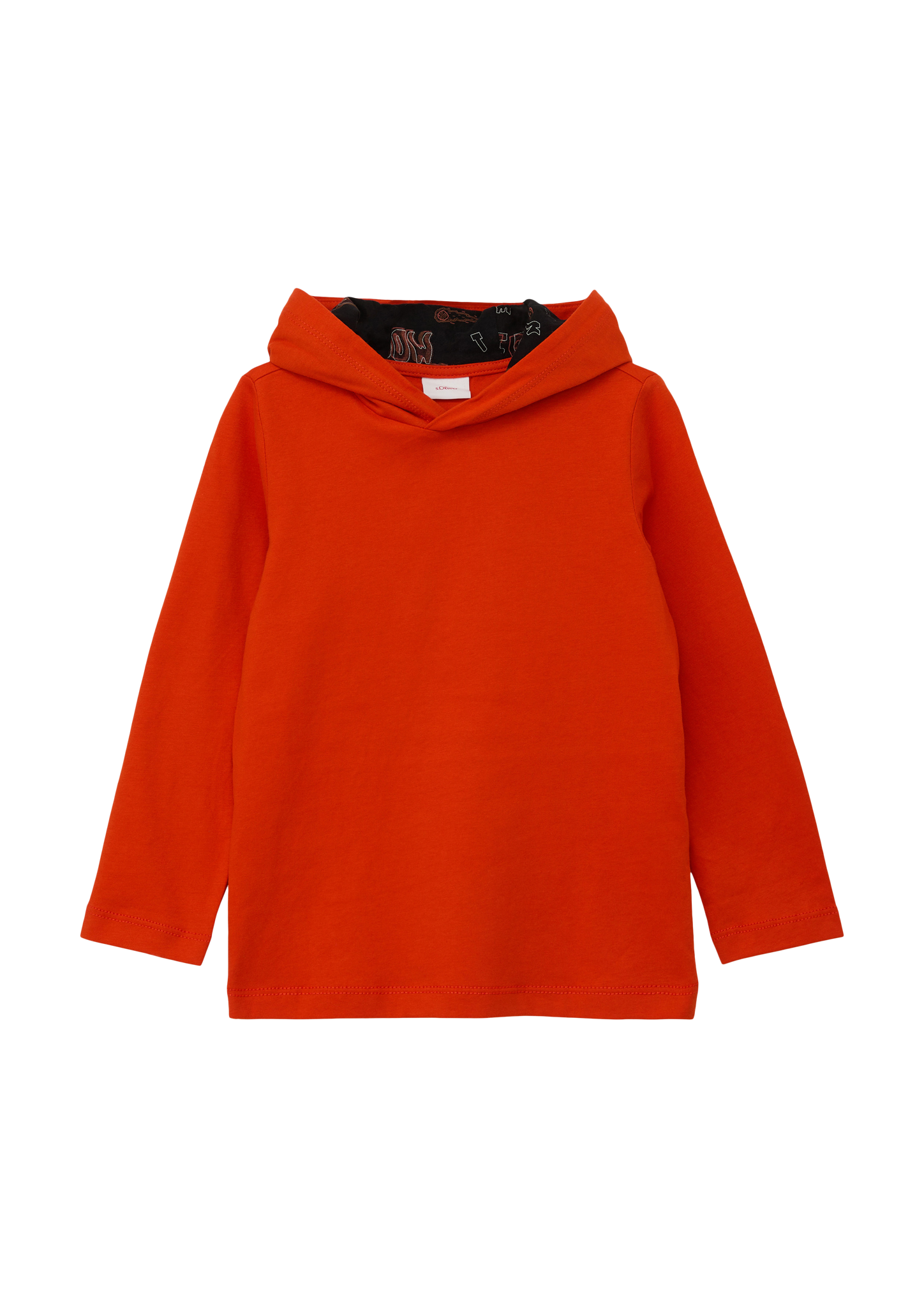 s.Oliver - Longsleeve mit gefütterter Kapuze, Kinder, Orange