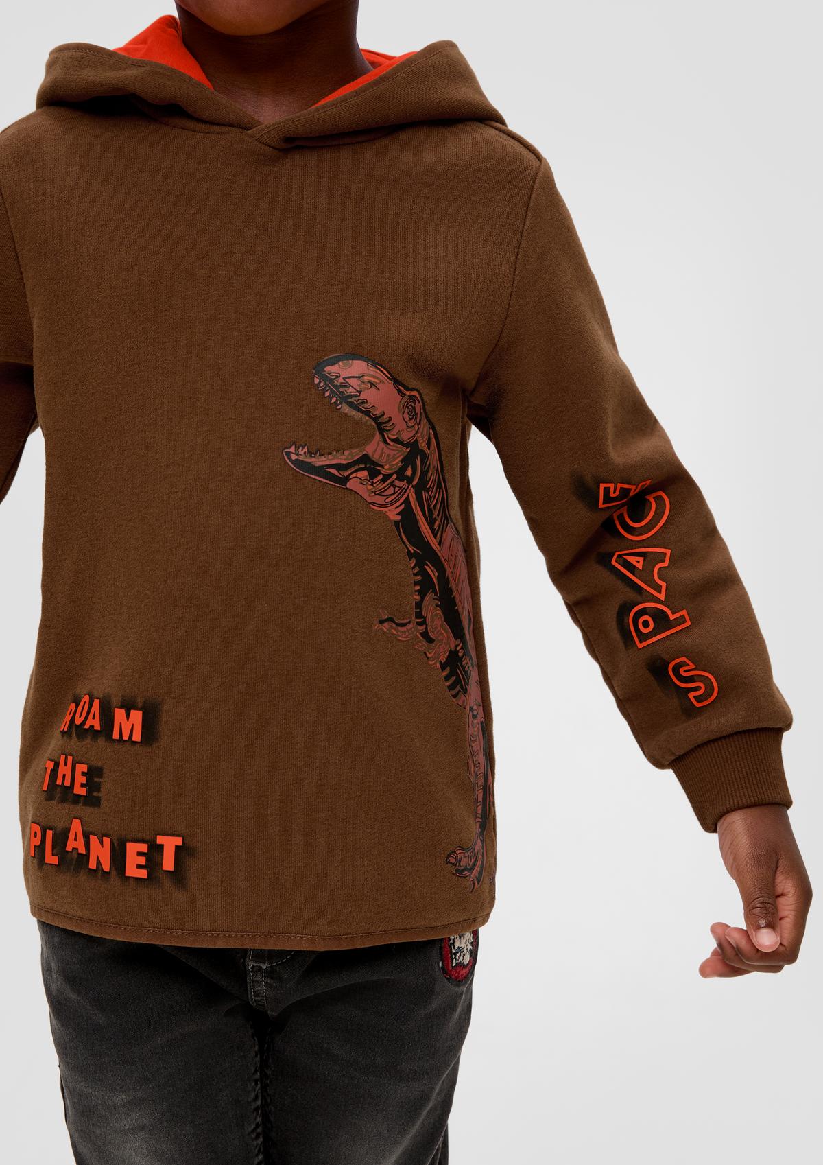 s.Oliver Sweatshirt met capuchon en print op de voorkant