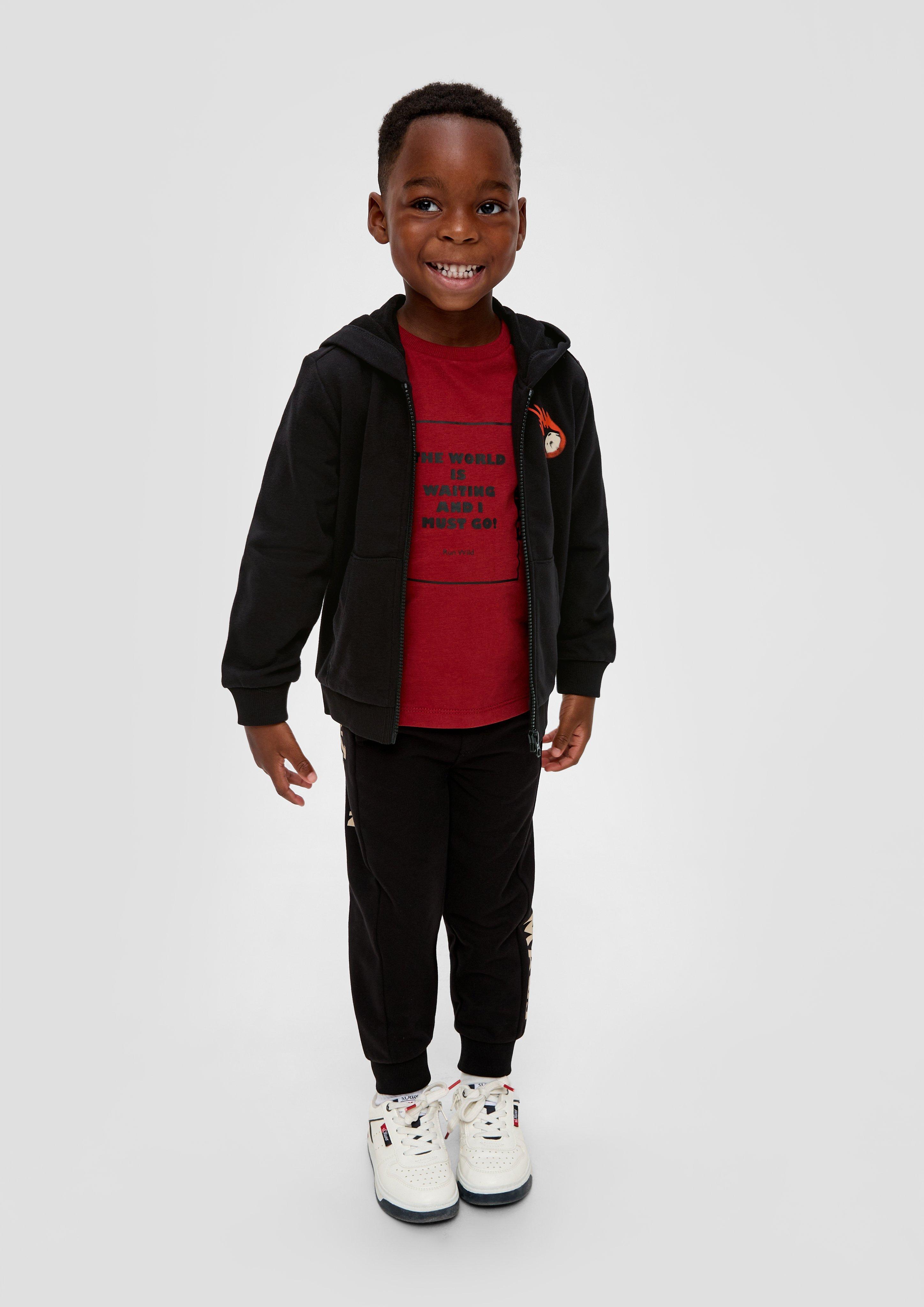 S.Oliver Sweatjacke Mit Glitzer-Print - Kuschelig Warme Kapuzenjacke Für Kinder