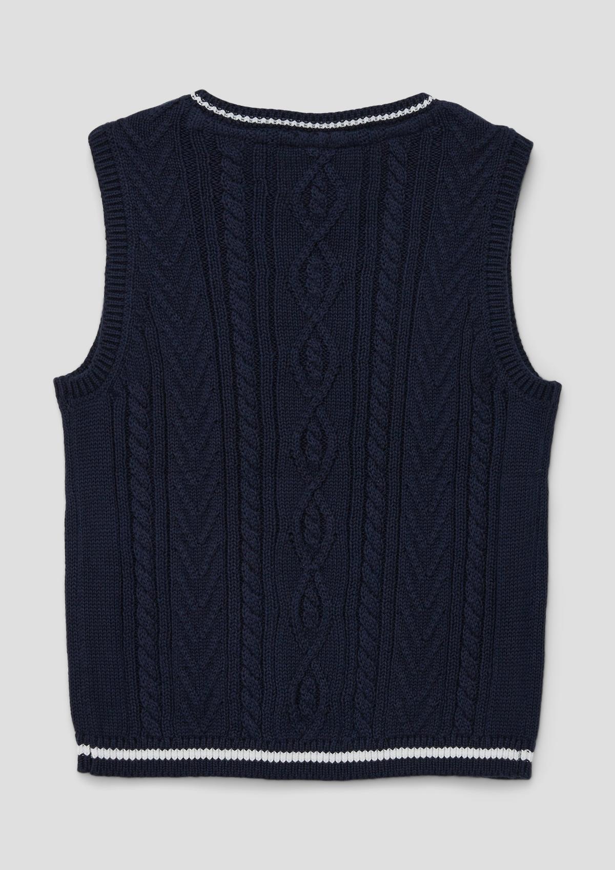 s.Oliver Sleeveless jumper with knitted pattern