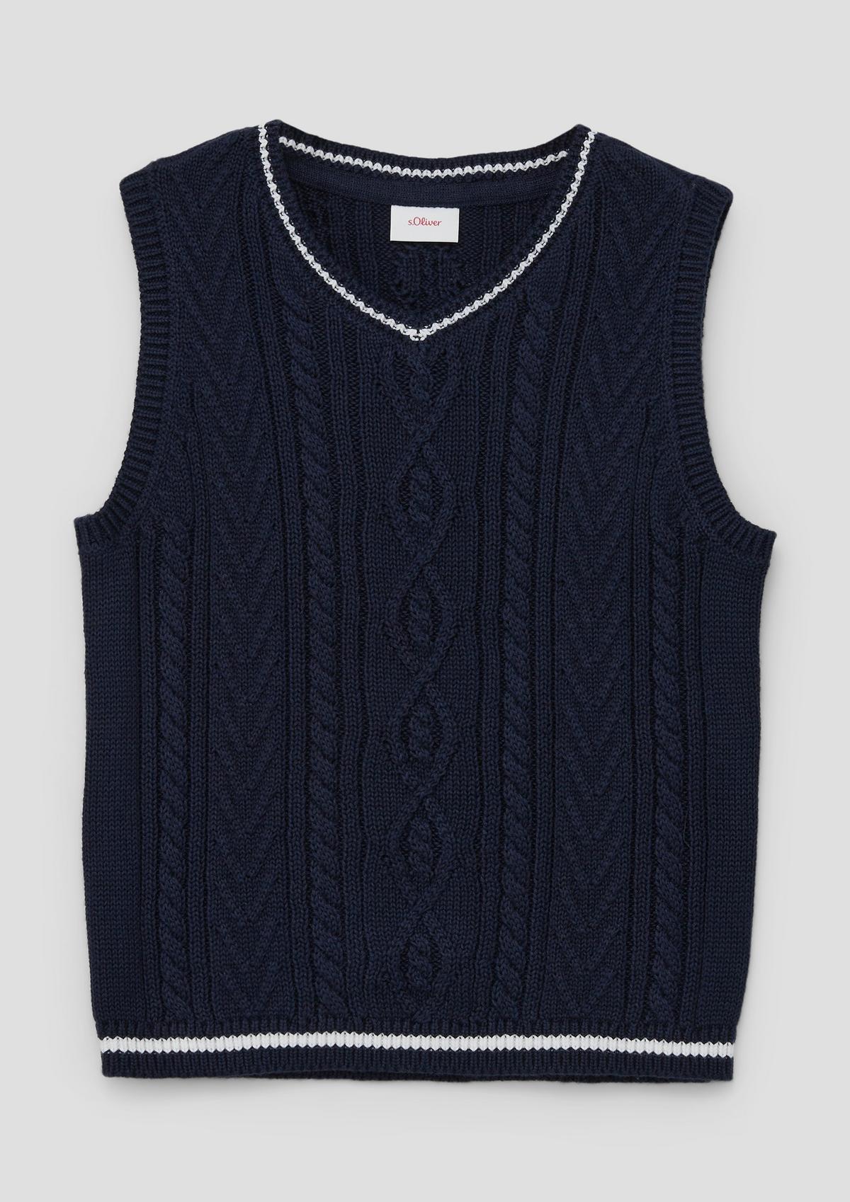 s.Oliver Sleeveless jumper with a knitted pattern