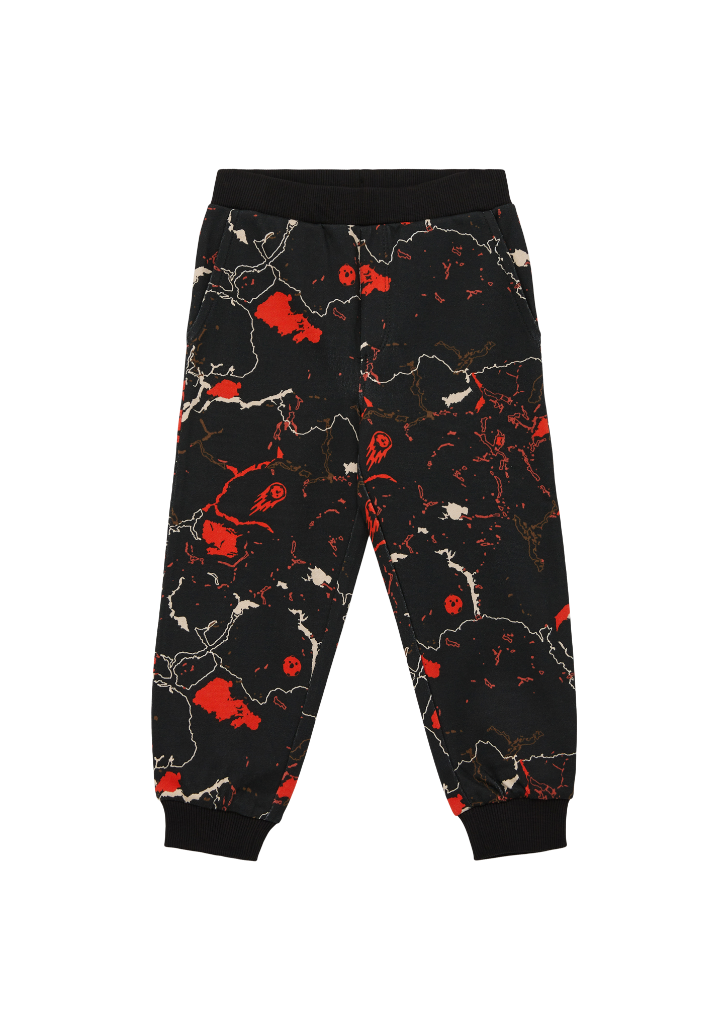 s.Oliver - Sweatpants mit All-over-Print, Kinder, schwarz