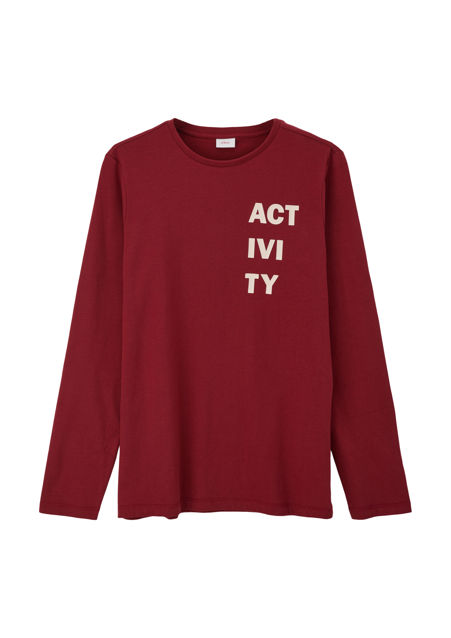 s.Oliver - Longsleeve mit Schriftprint, Jungen, rot