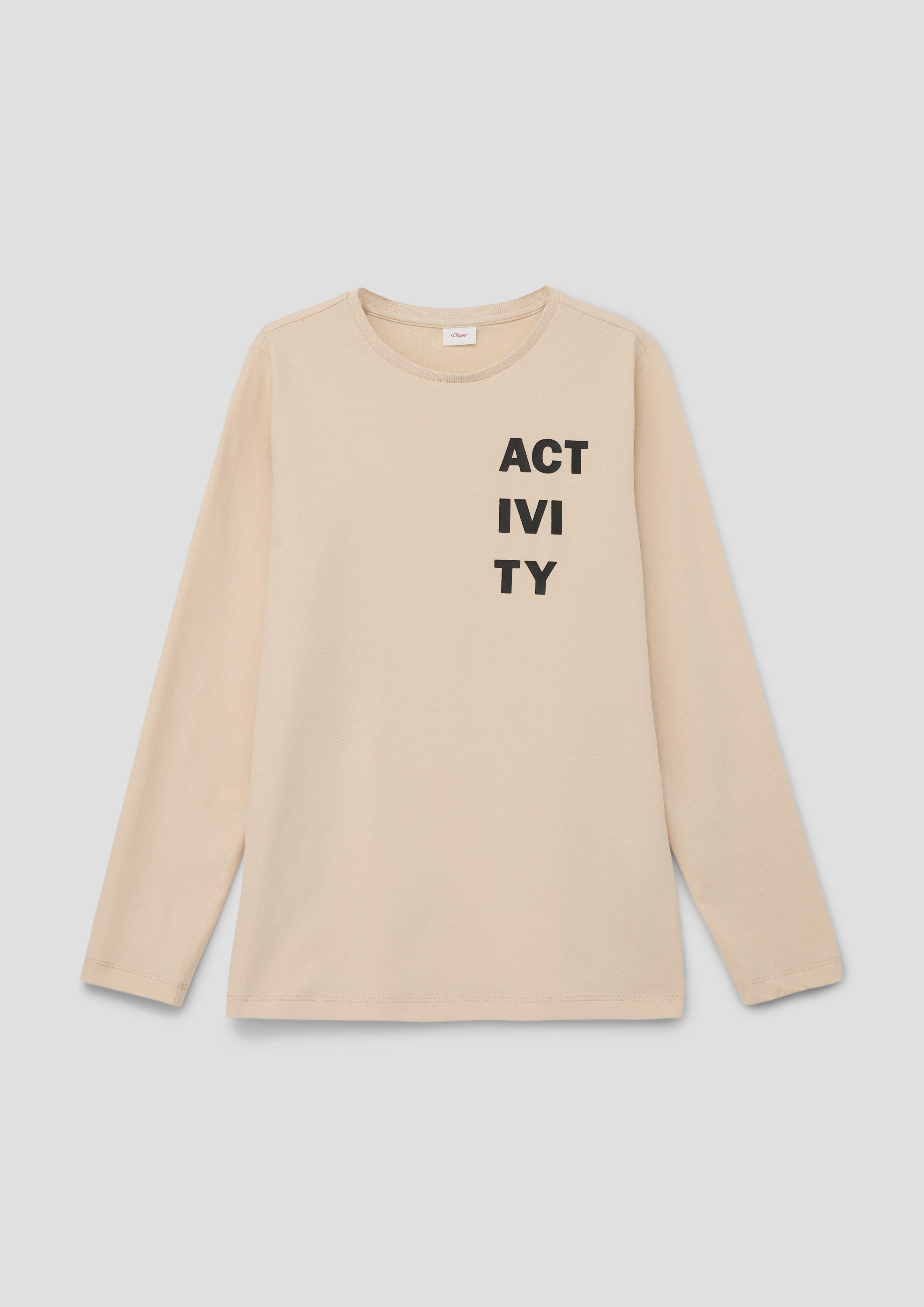 mit rubinrot Schriftprint Longsleeve -