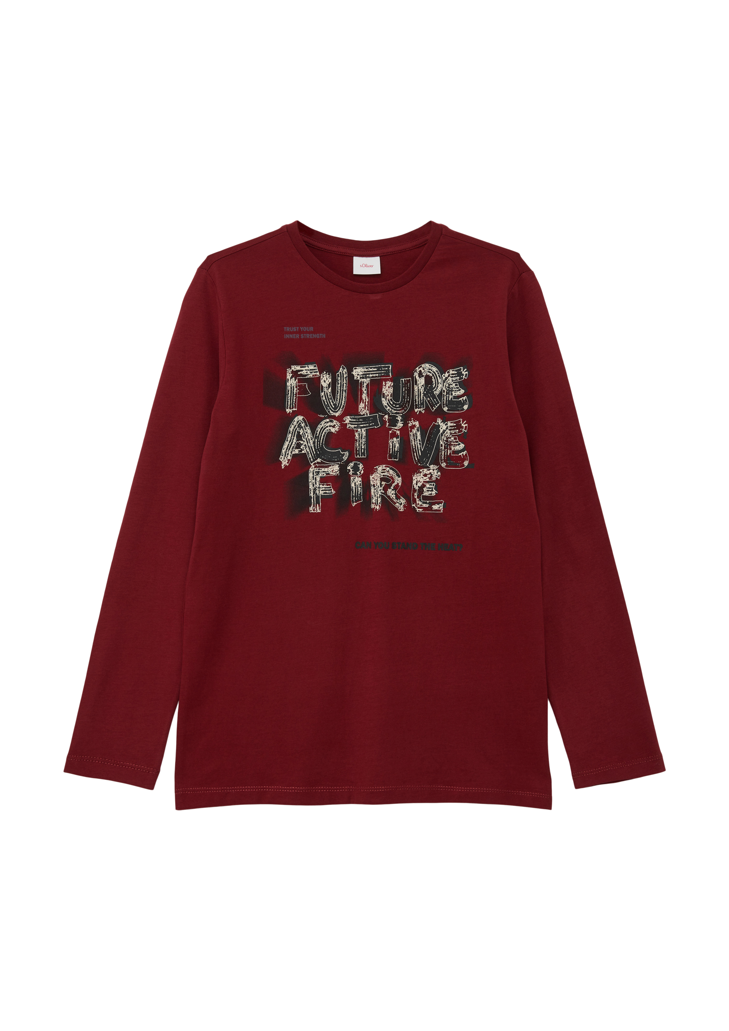 s.Oliver - Longsleeve mit Statement-Print, Jungen, rot