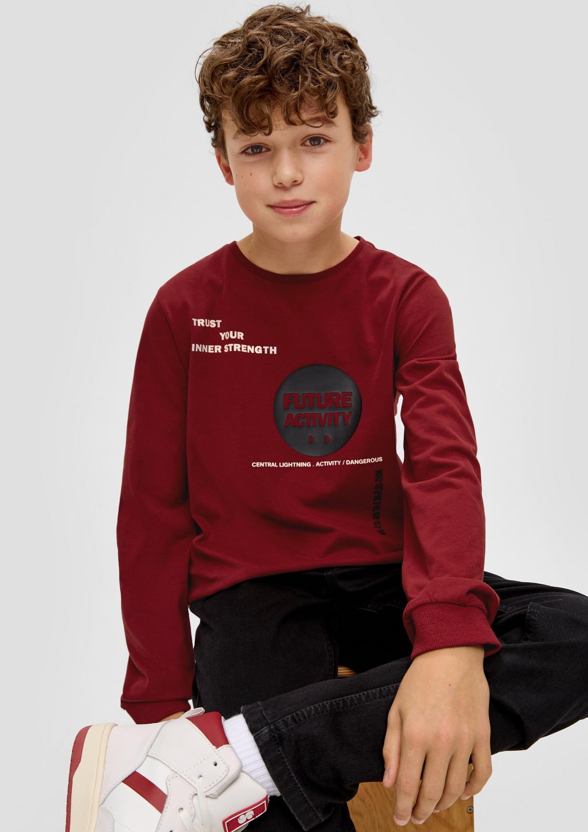 s.Oliver T-shirt à manches longues animé d’un imprimé engommé sur le devant