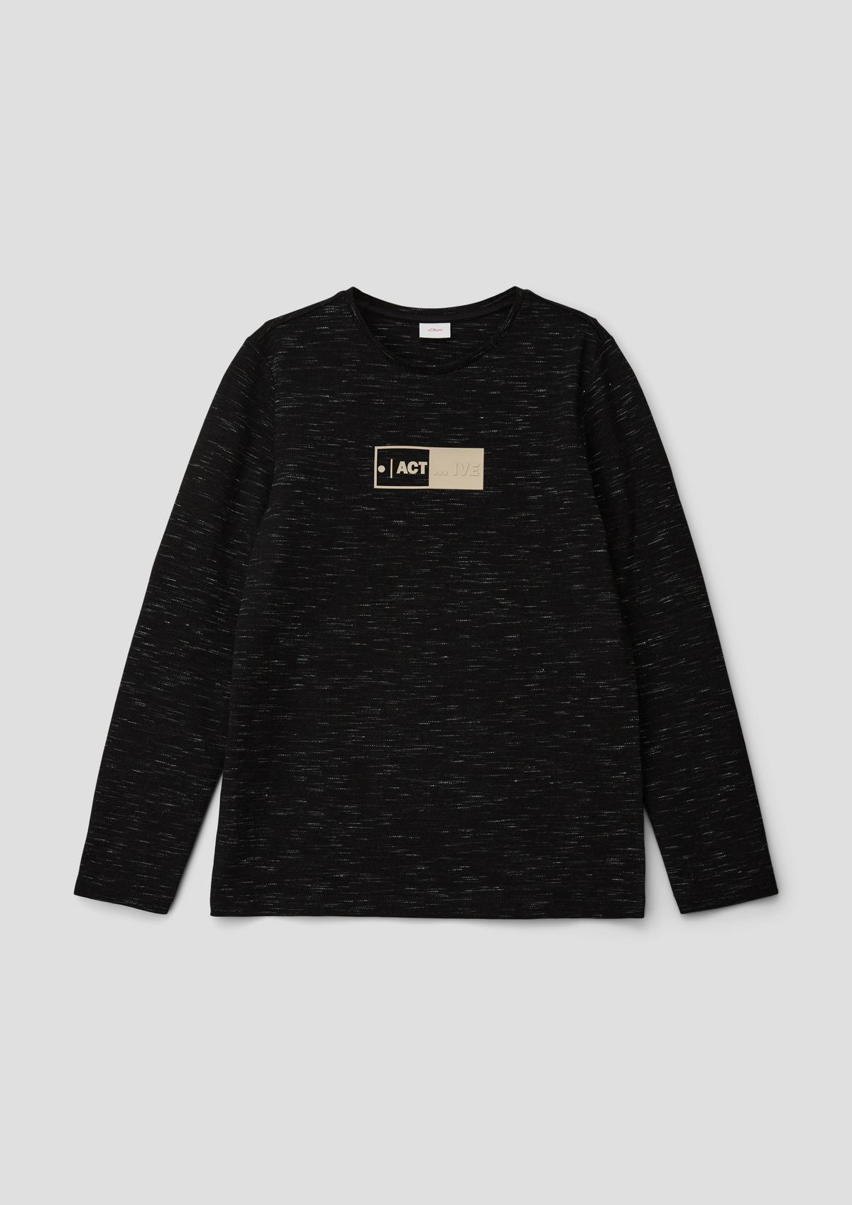 s.Oliver Long sleeve melange top with a piqué texture